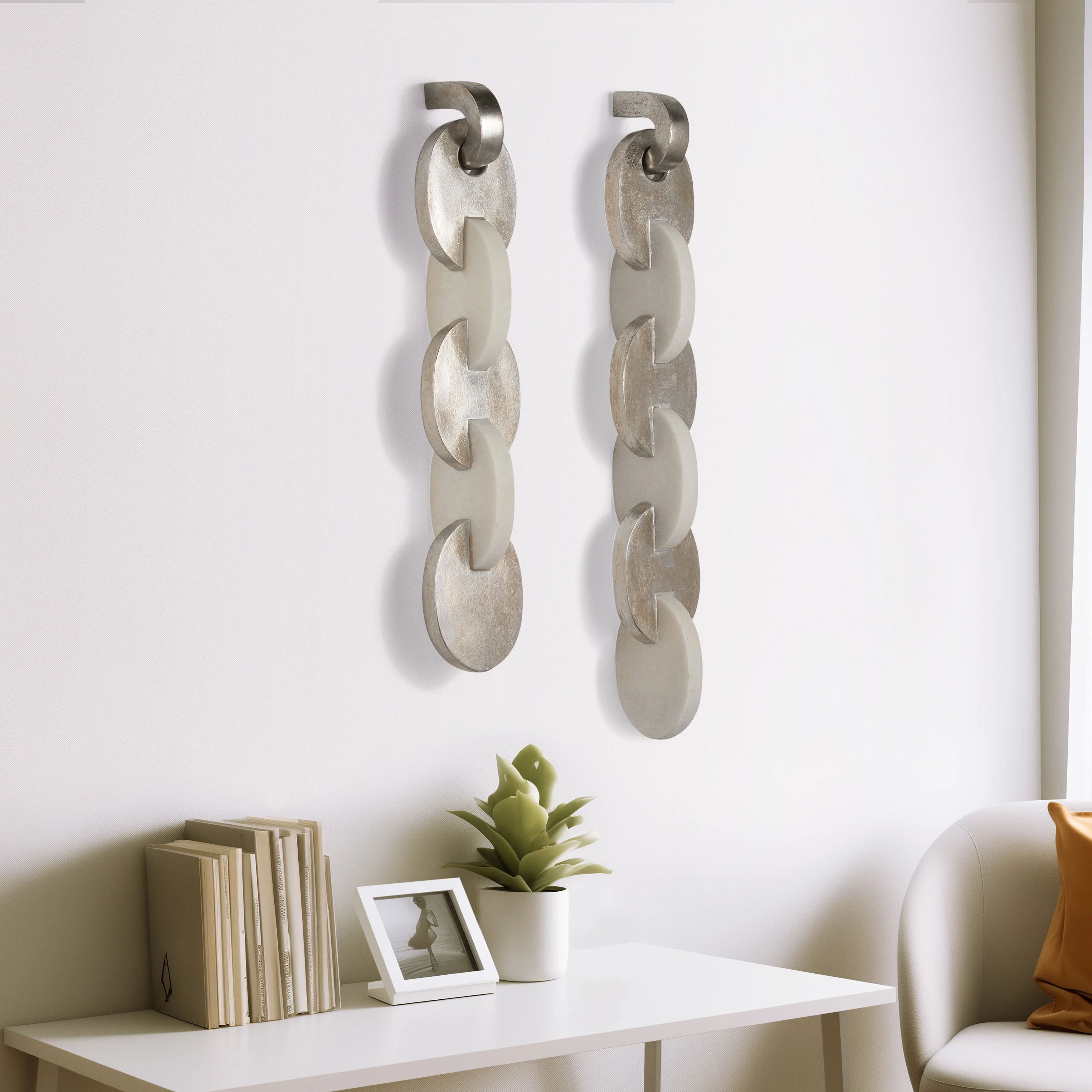 S/2 27/31" Ambrose Linked Quartz Resin Wall Decor - Image 7