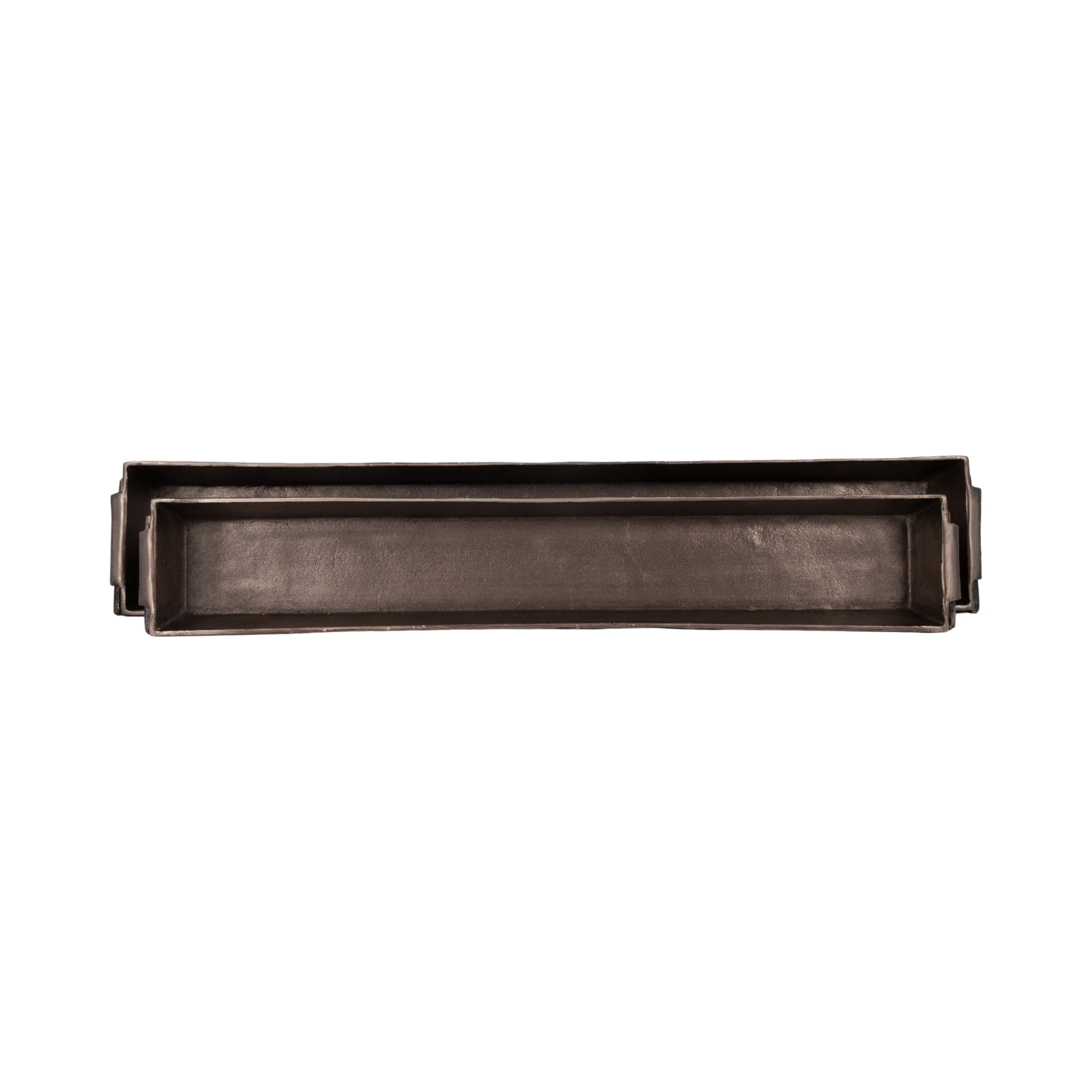 S/2 36/40" Jasper Silver Trays - Image 12