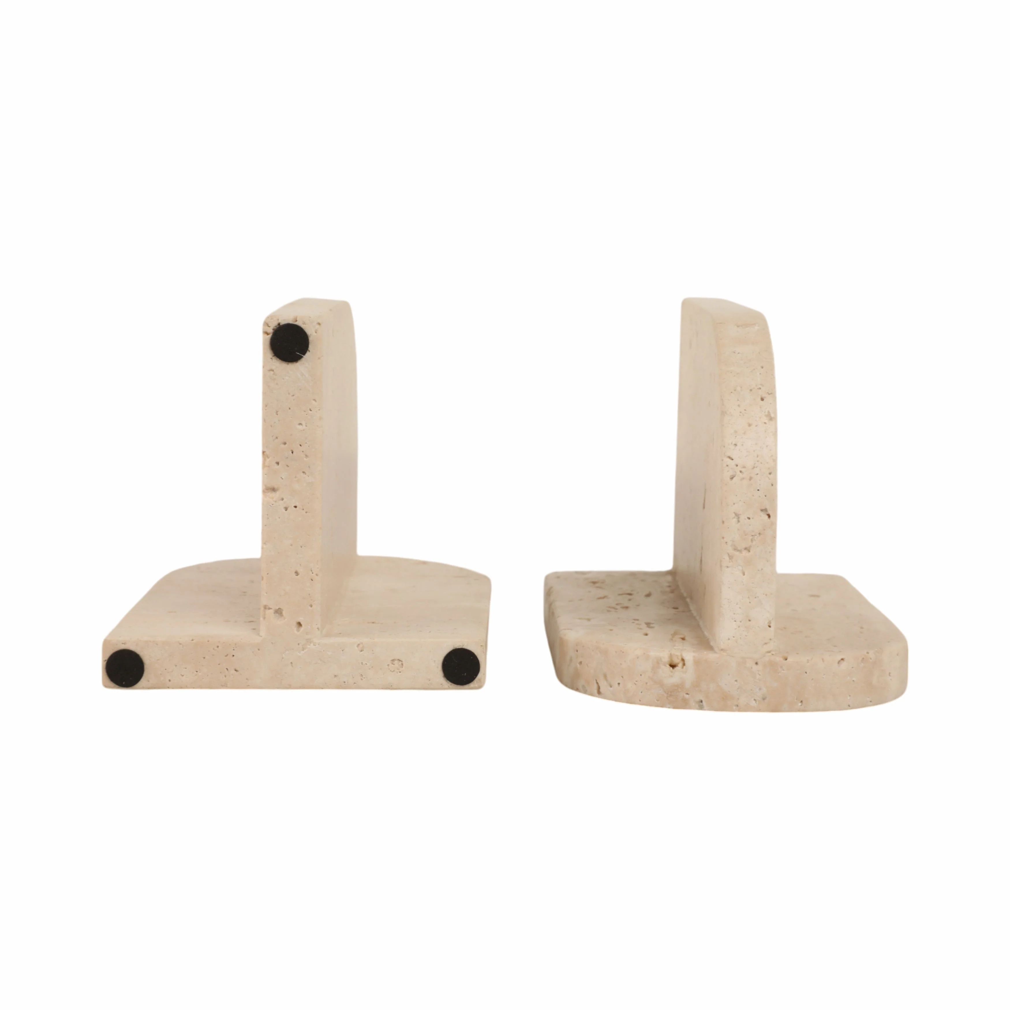 S/2 6" Arched Travertine Bookends, Tan - Image 14