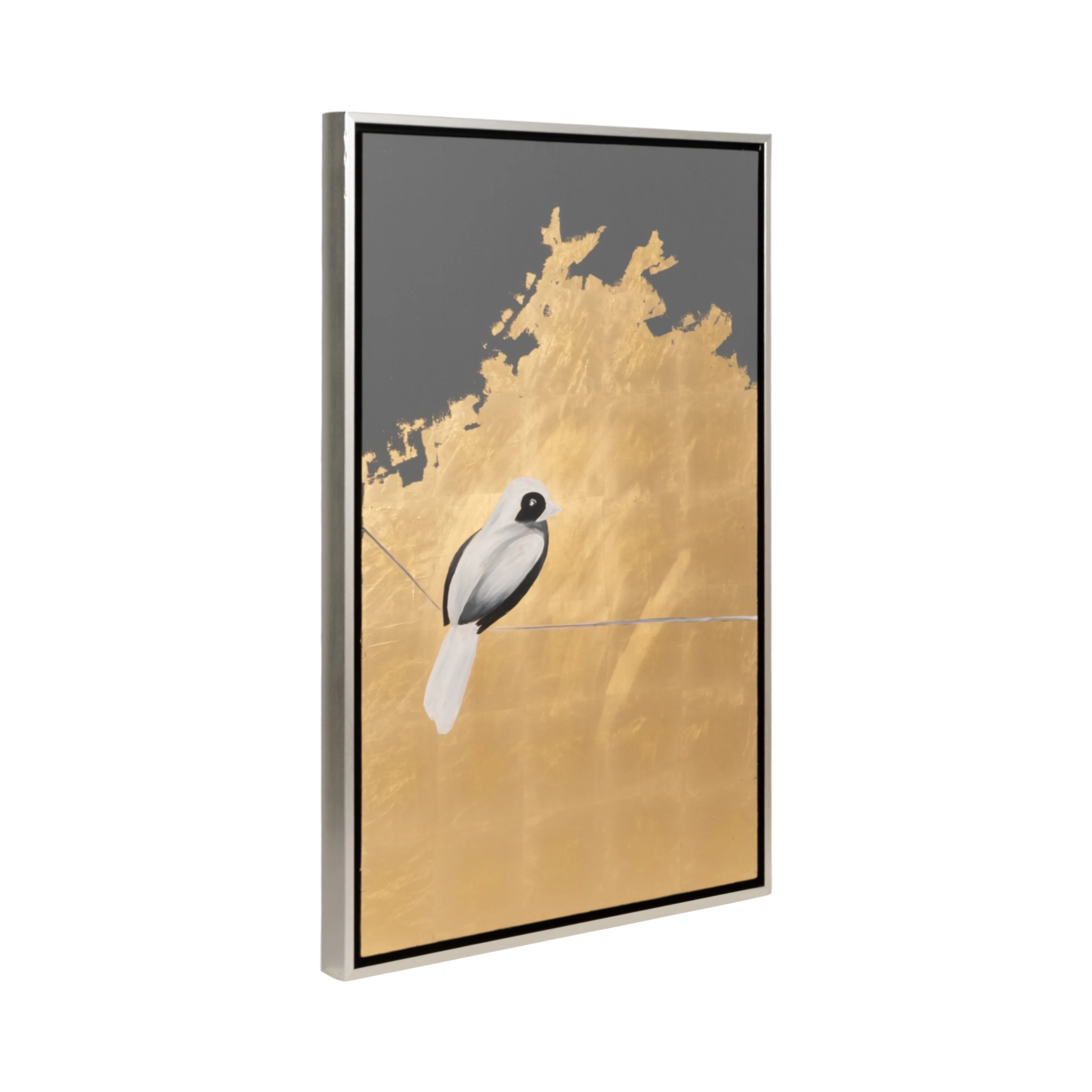 S/2 63x47 Hand Painted Birds On Wire, Gold - Image 11