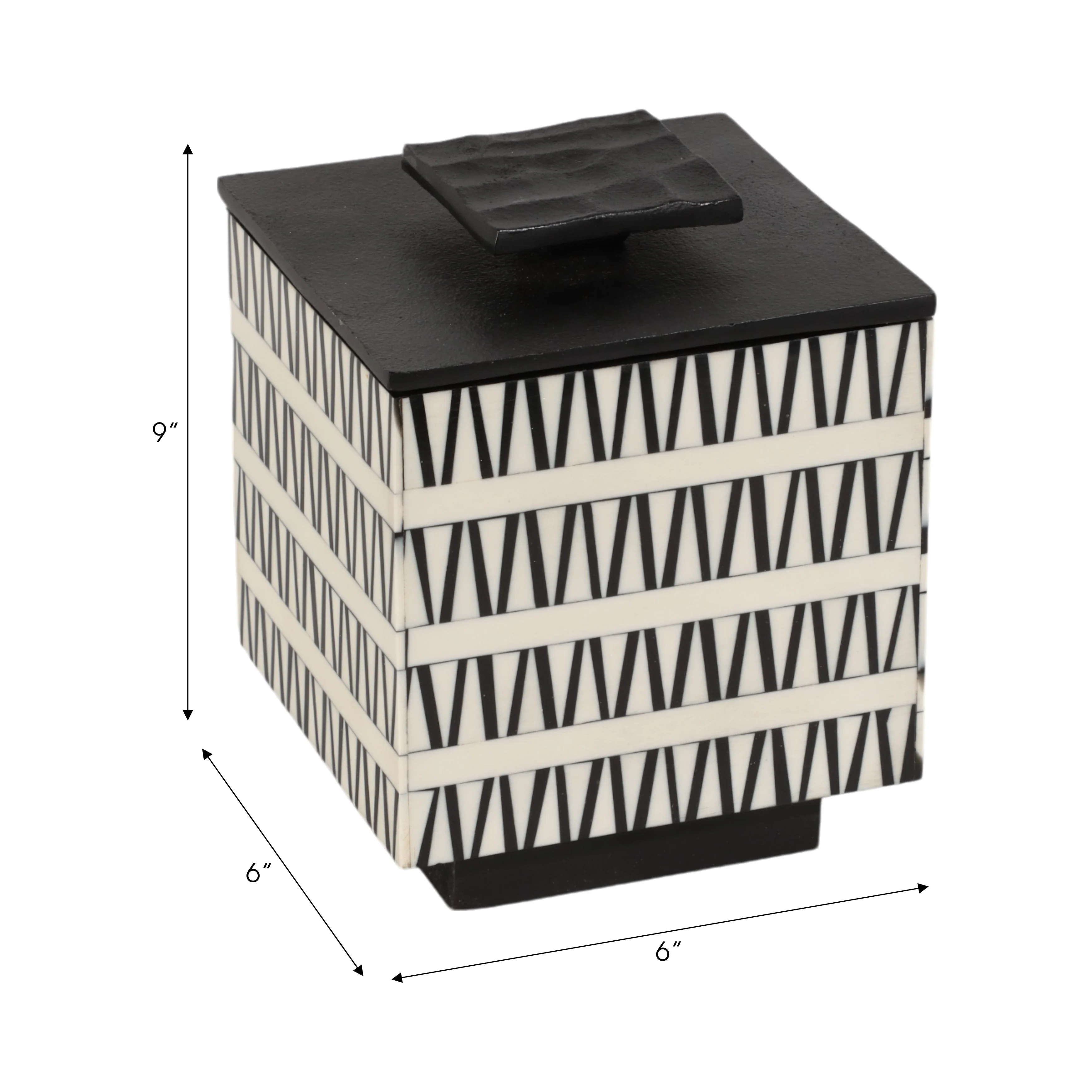 S/2 7/10" Gobiel Black & White Resin Boxes - Image 10