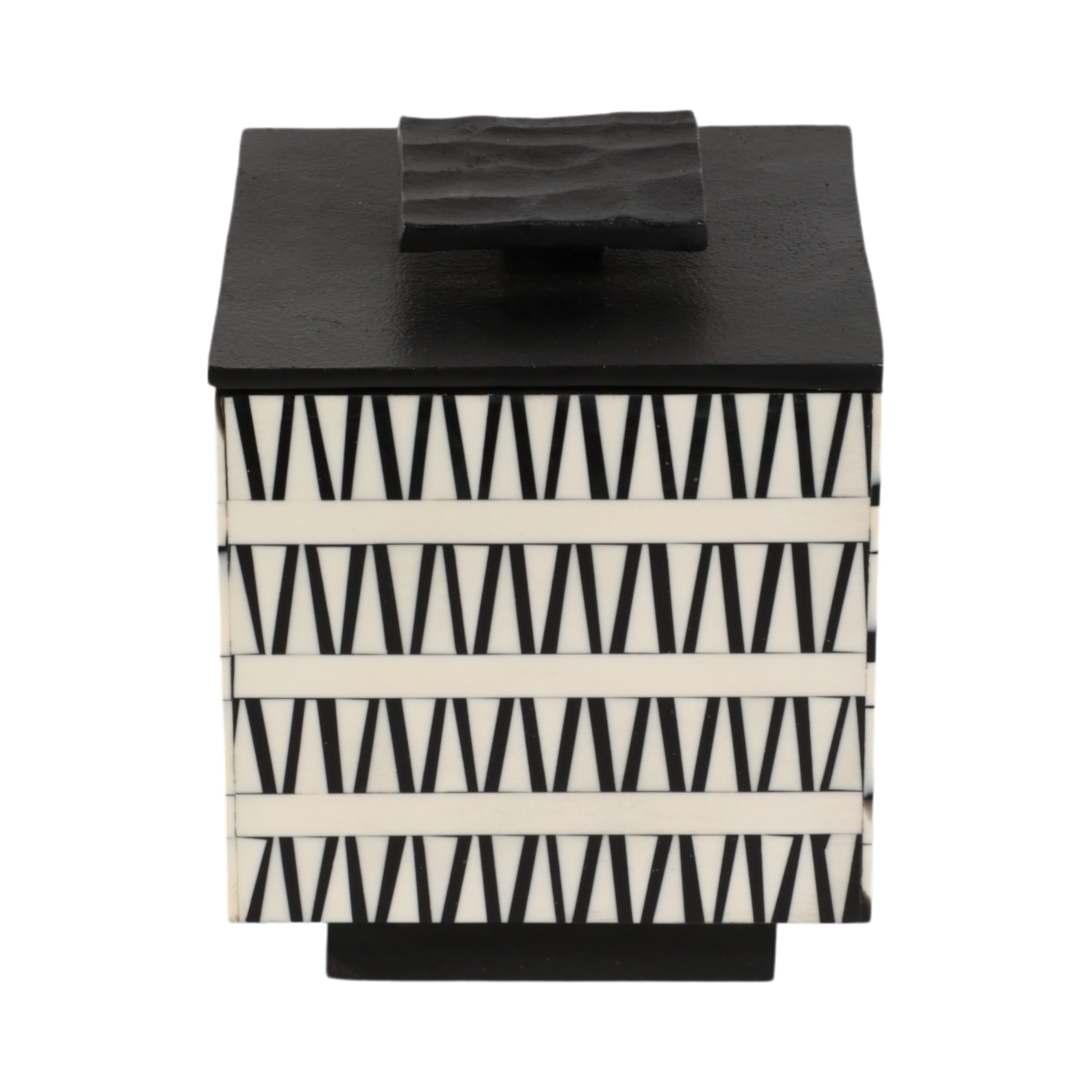 S/2 7/10" Gobiel Black & White Resin Boxes - Image 2