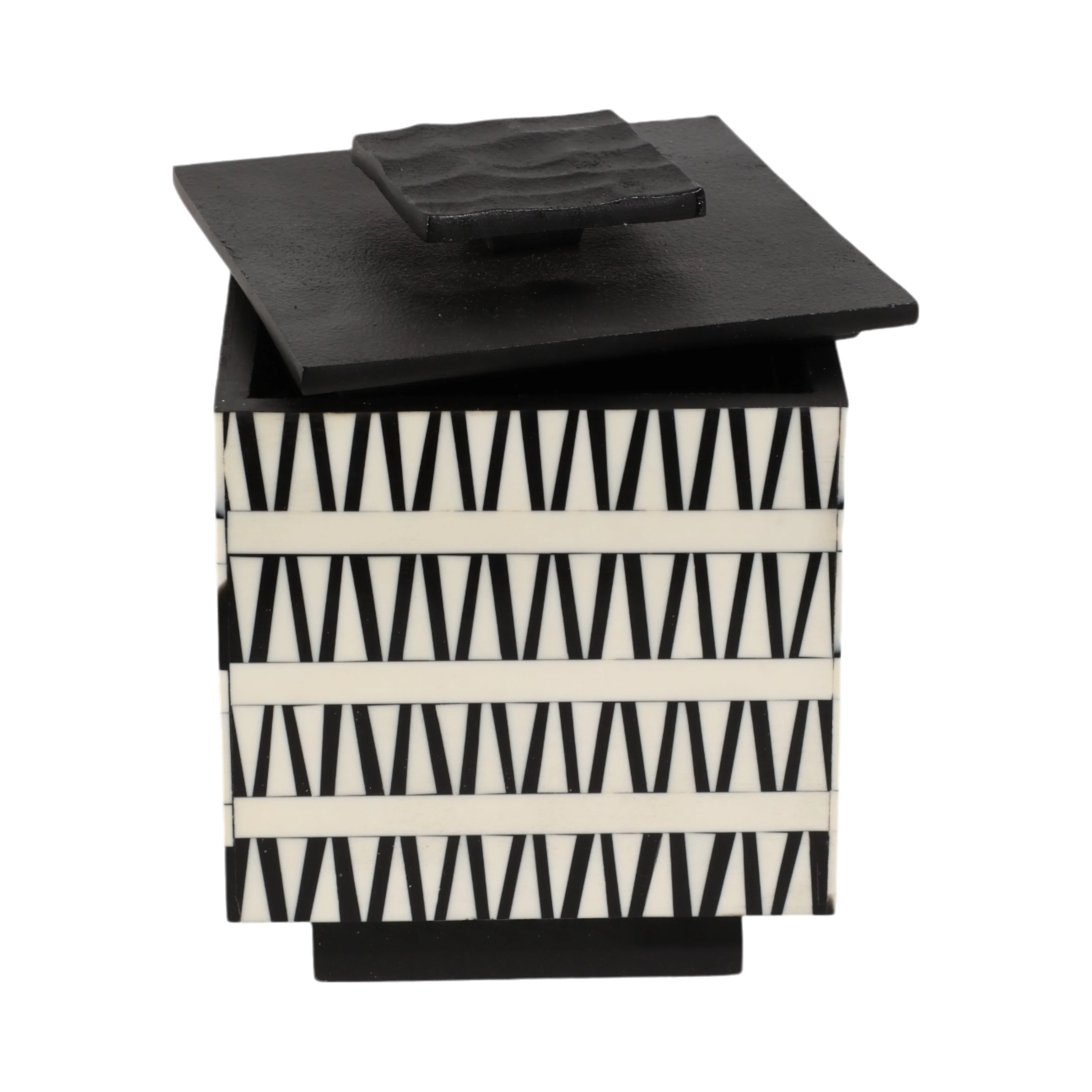 S/2 7/10" Gobiel Black & White Resin Boxes - Image 5