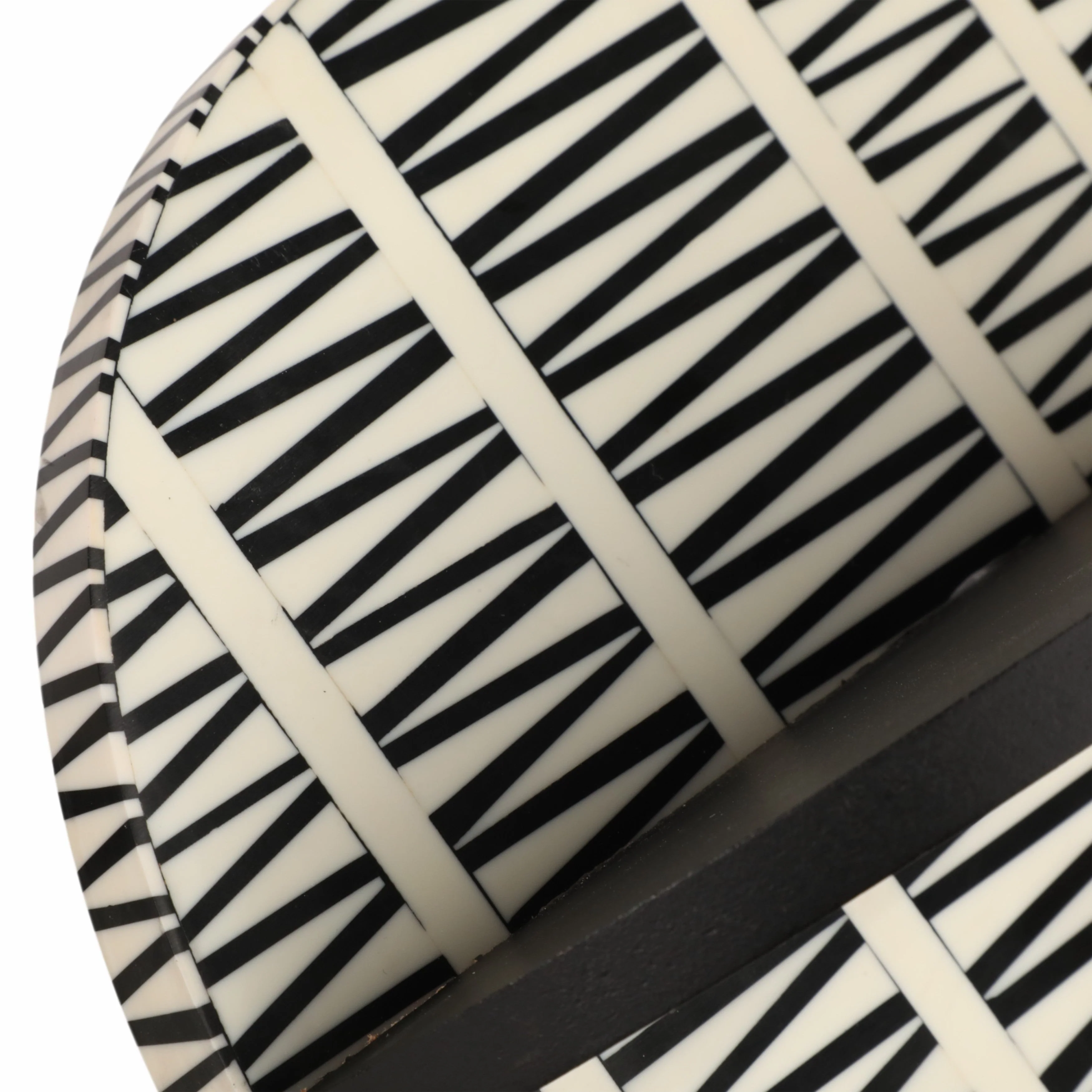 S/2 7/10" Gobiel Black & White Resin Orbs - Image 7
