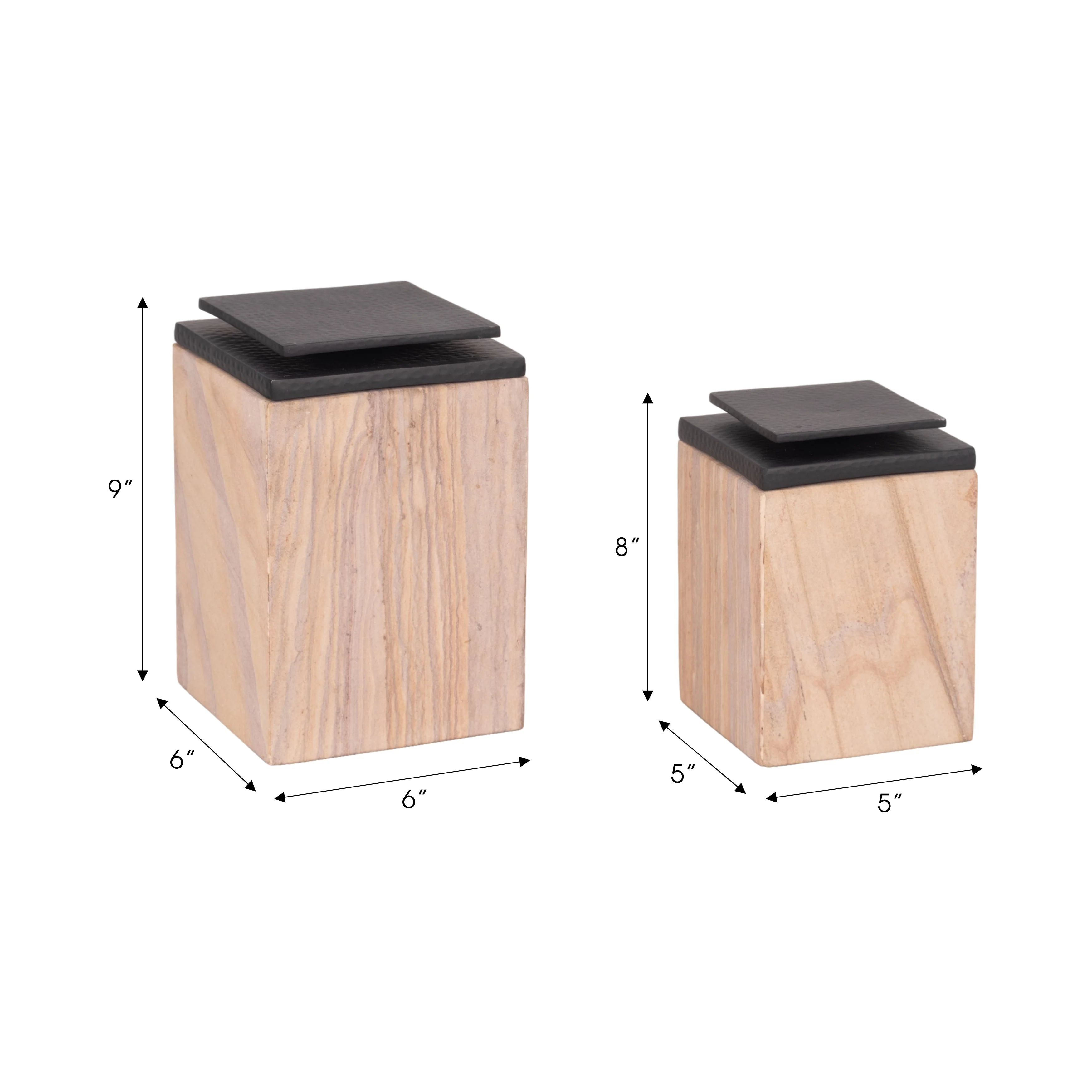 S/2 8/9" Maverick Sandstone Boxes, Natural - Image 17