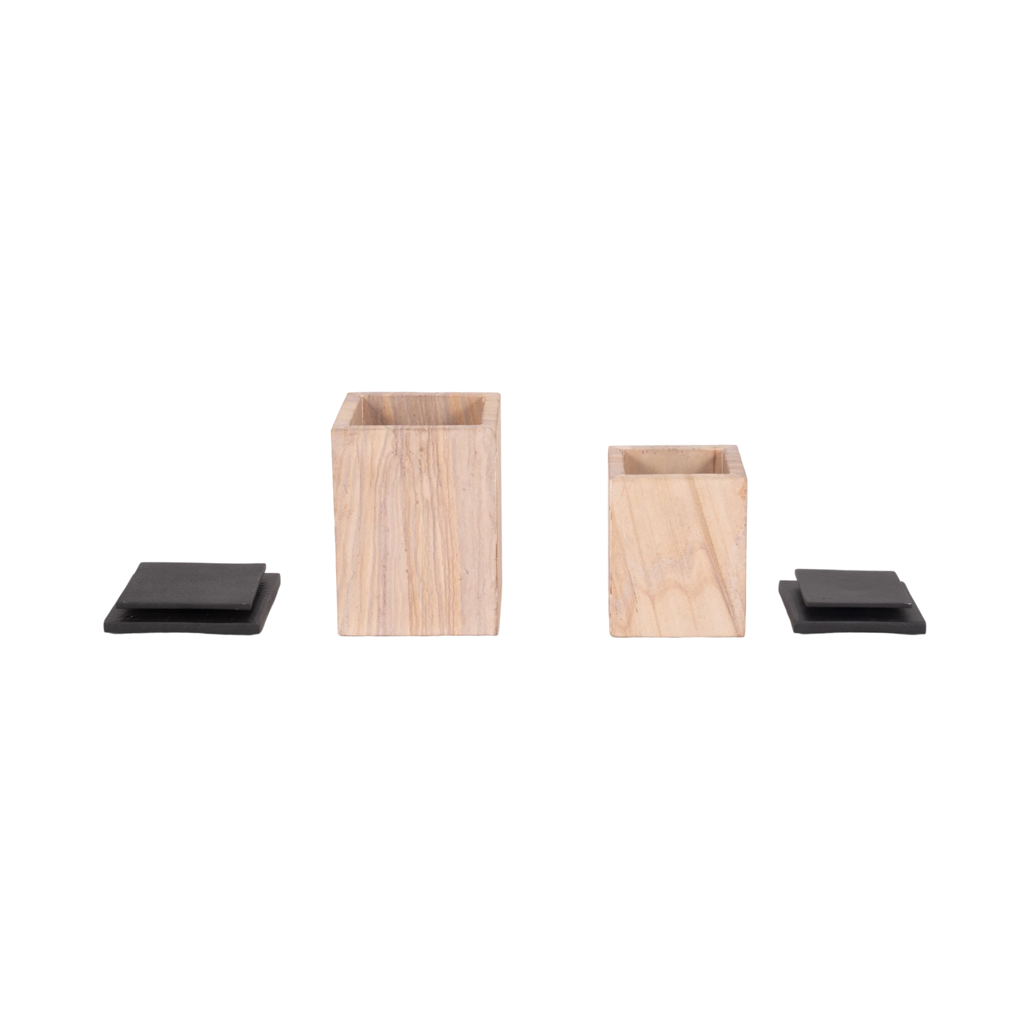 S/2 8/9" Maverick Sandstone Boxes, Natural - Image 2