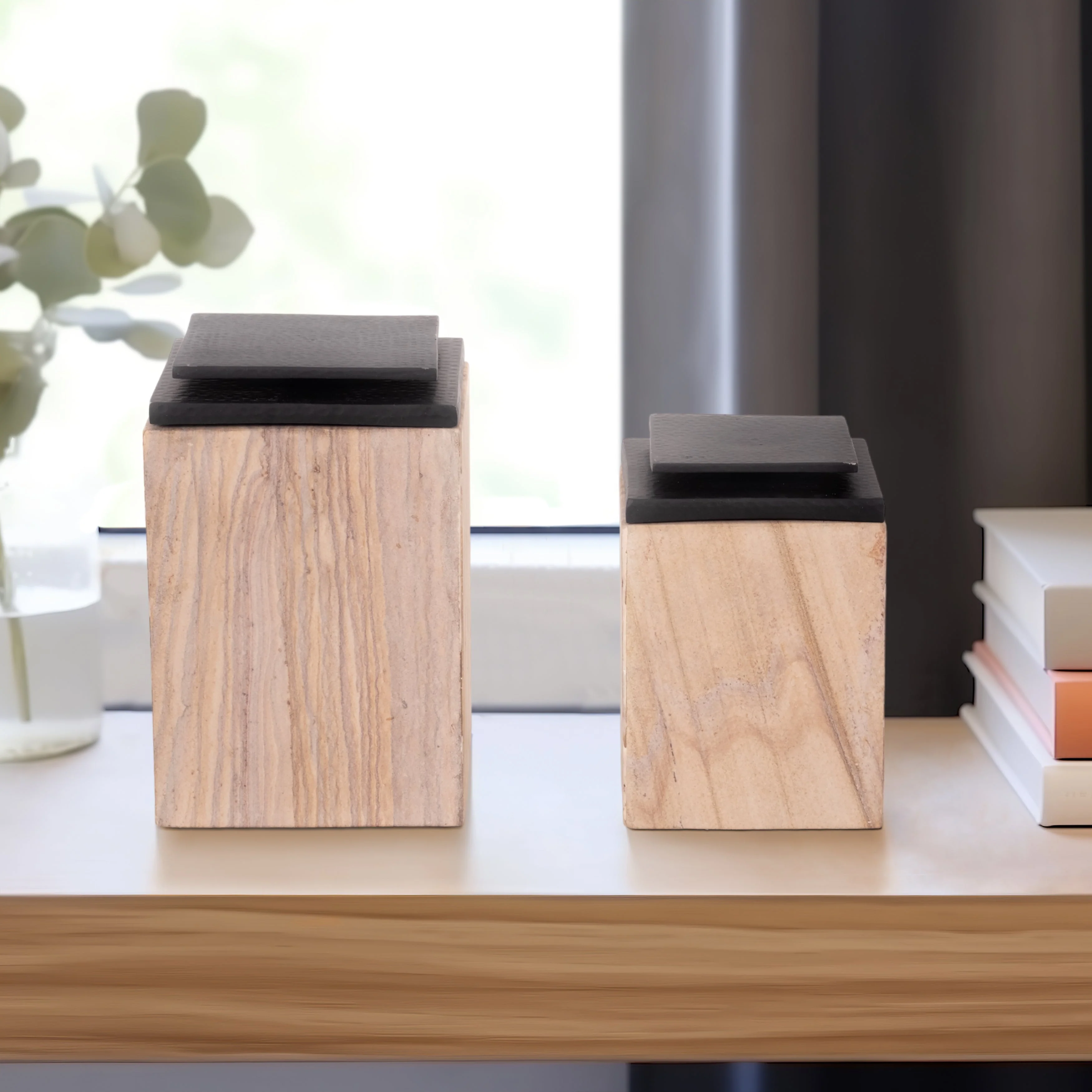 S/2 8/9" Maverick Sandstone Boxes, Natural - Image 9