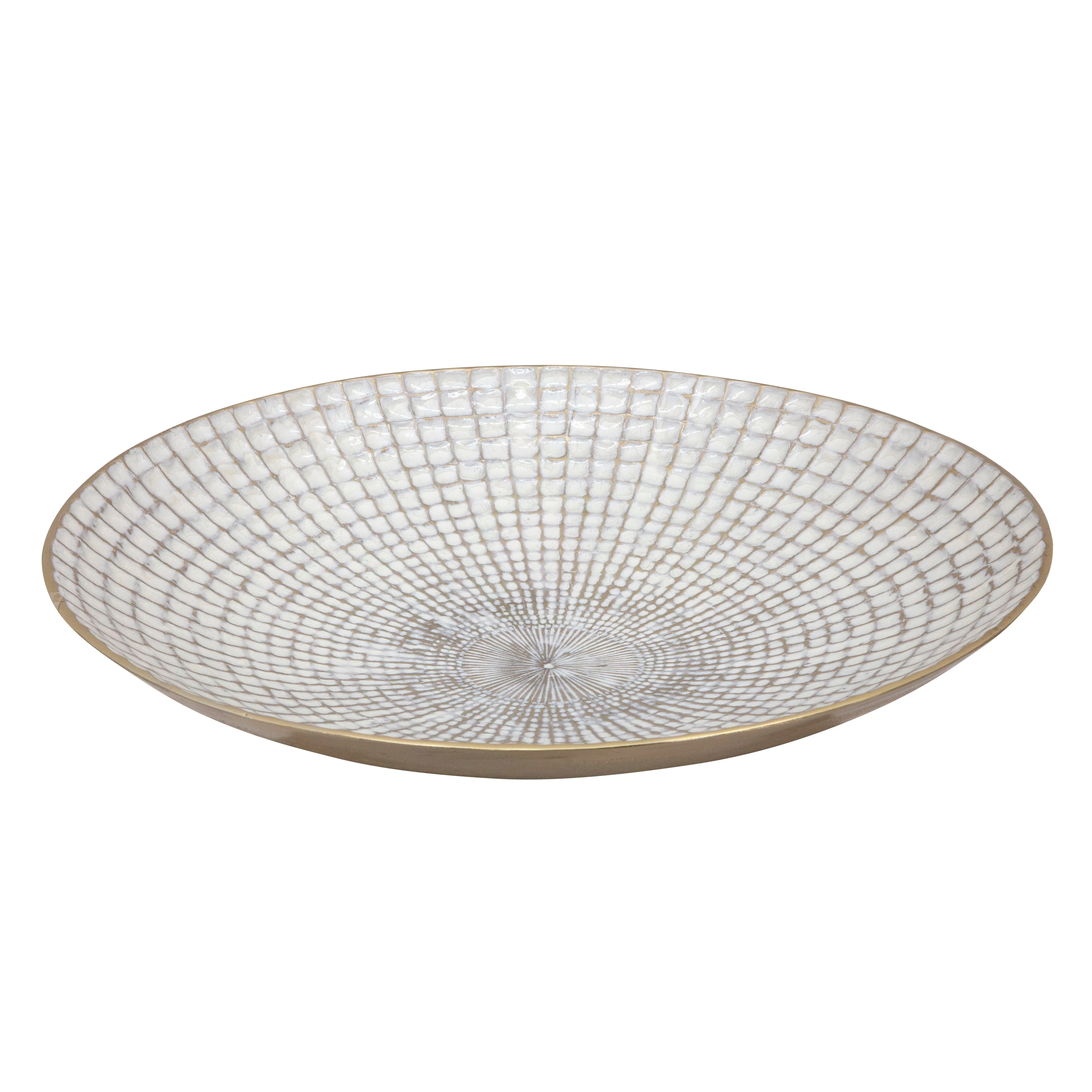 S/2 METAL 18/21" ROUND PLATES, IVORY/CHAMPAGNE - Image 2