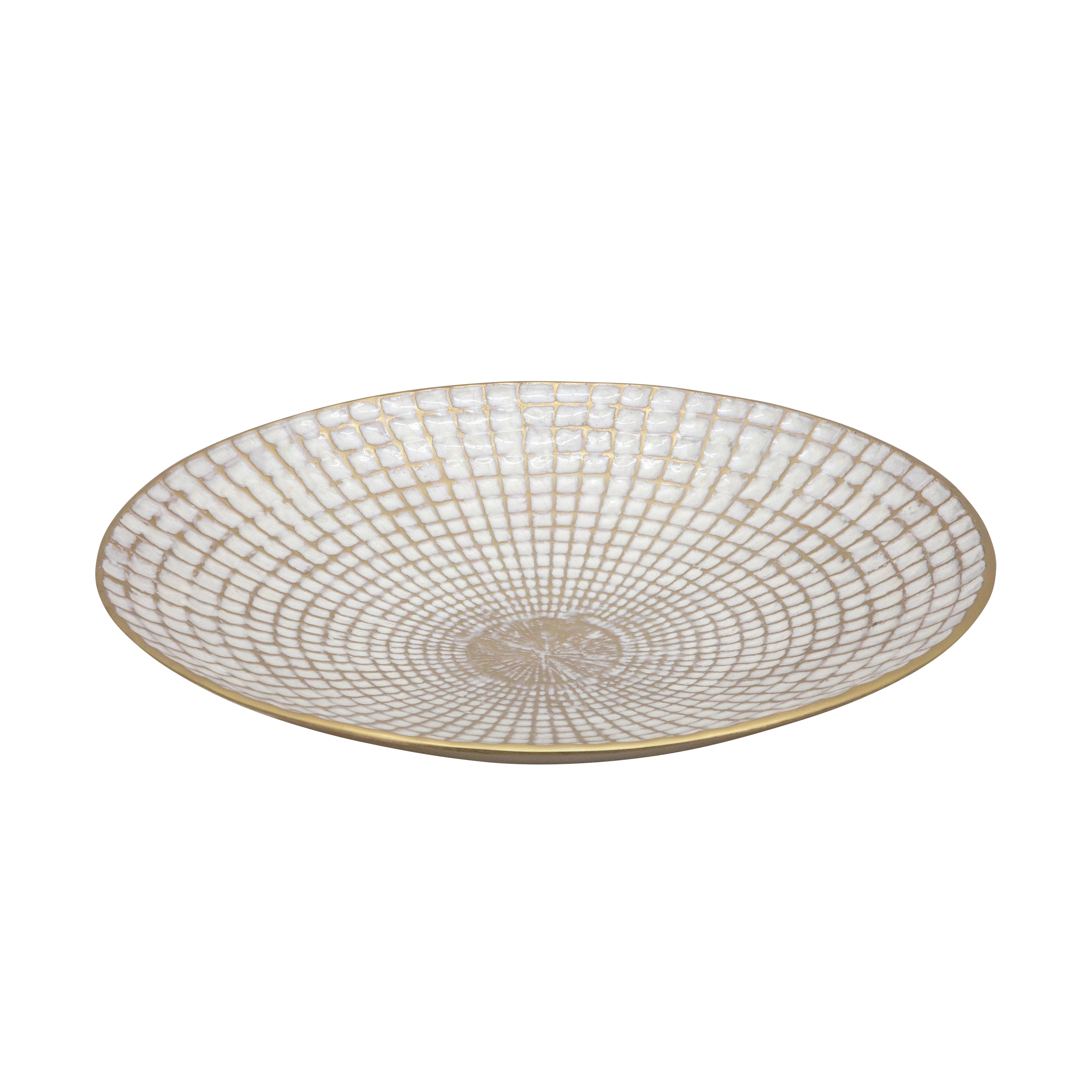 S/2 METAL 18/21" ROUND PLATES, IVORY/CHAMPAGNE - Image 3