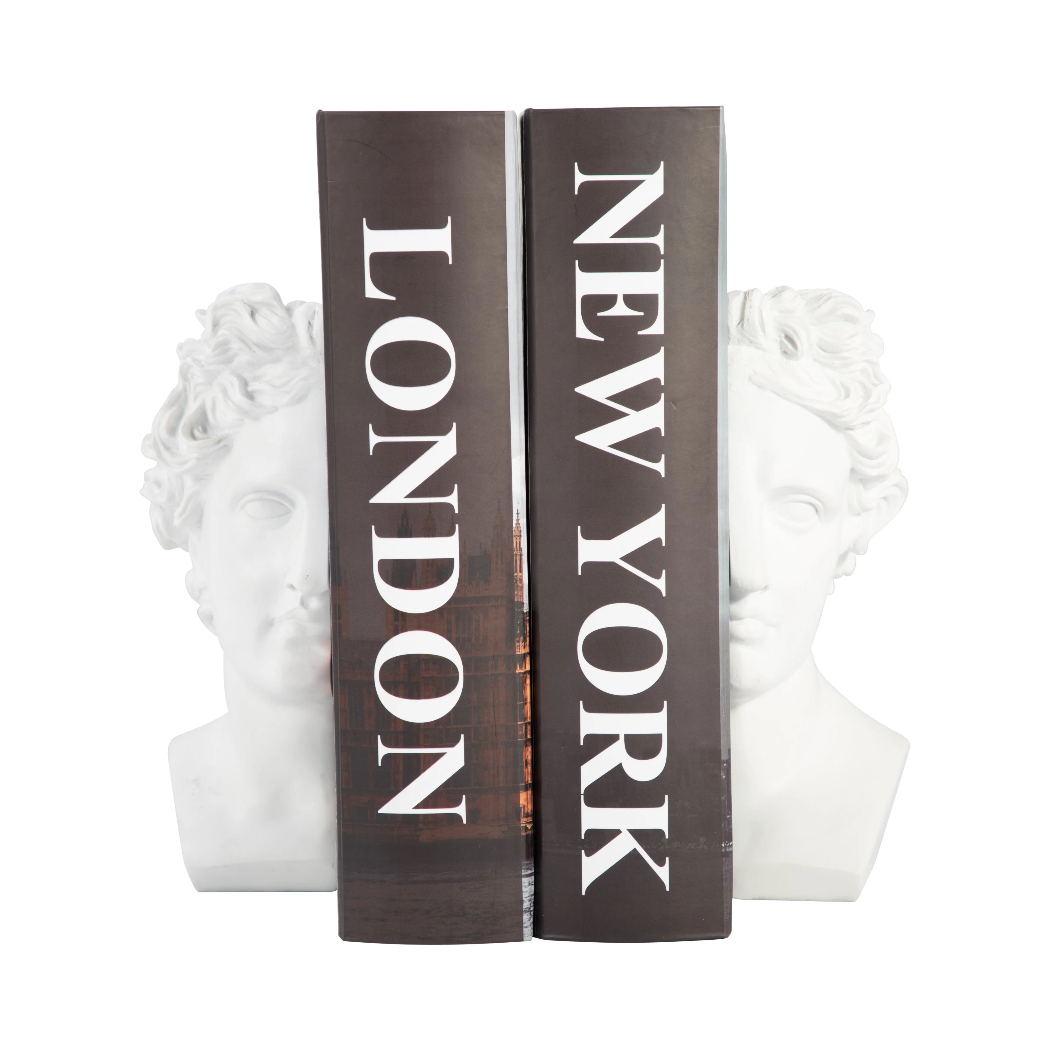 S/2 Resin, 9" Greek Goddess Bookends, White - Image 10