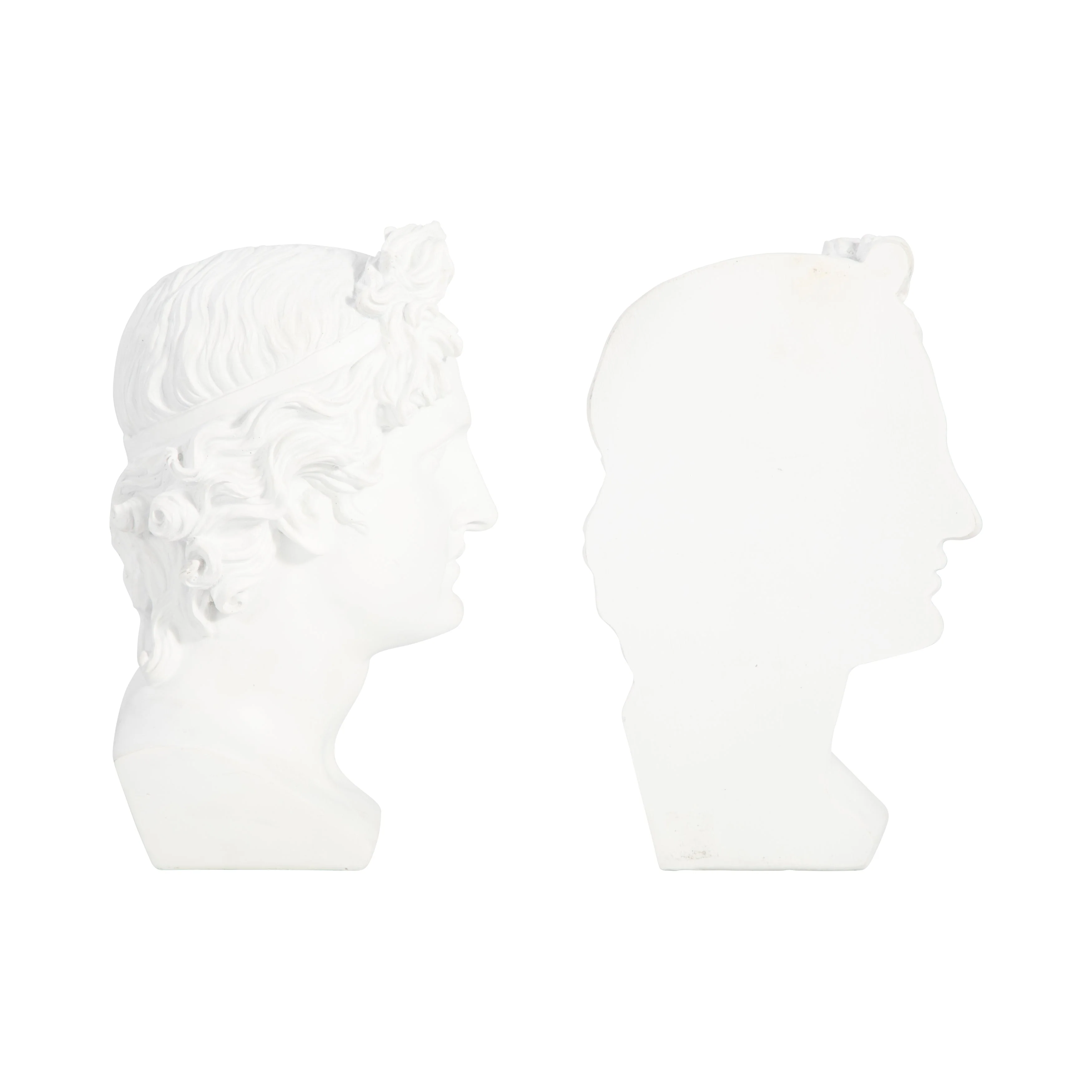 S/2 Resin, 9" Greek Goddess Bookends, White - Image 12