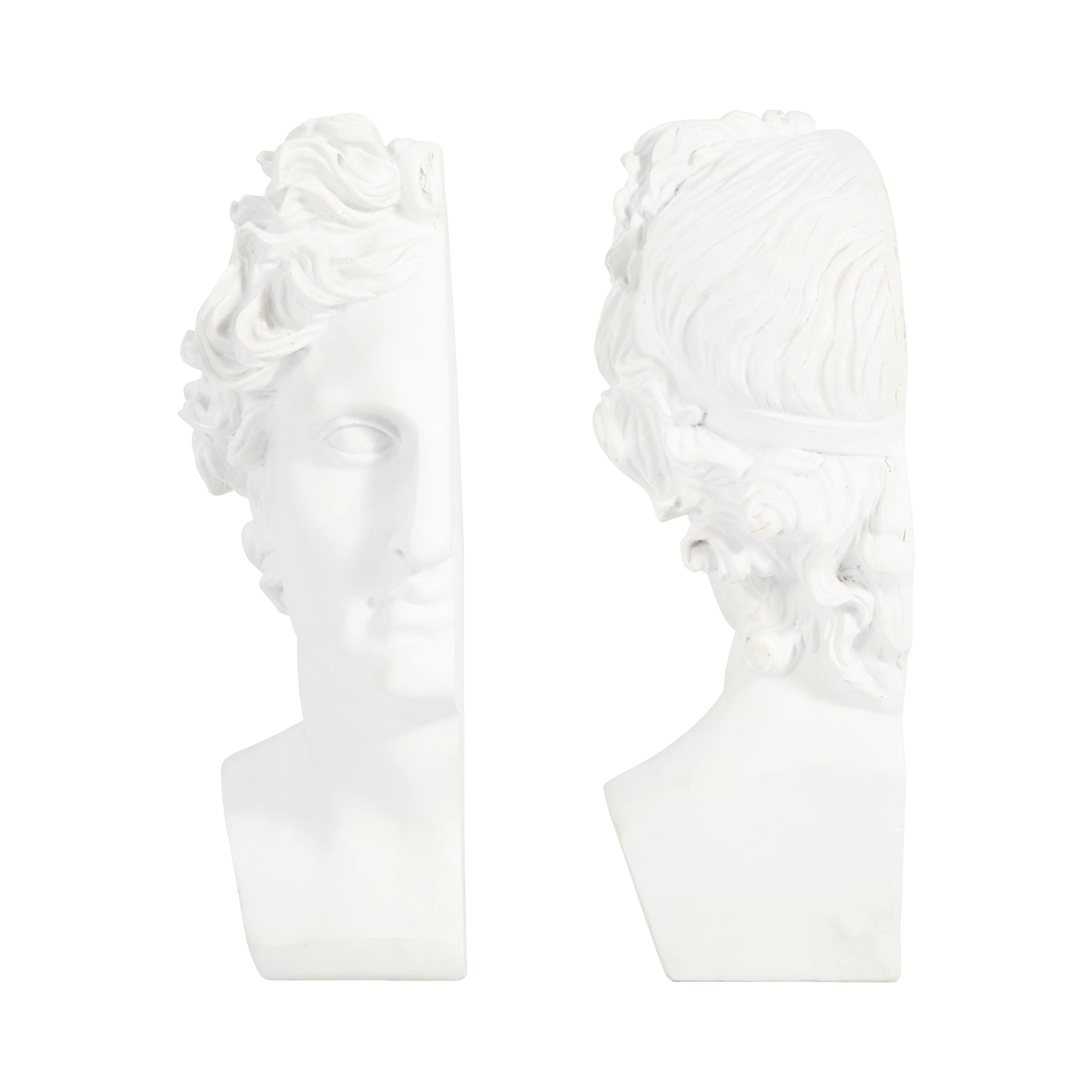 S/2 Resin, 9" Greek Goddess Bookends, White - Image 13