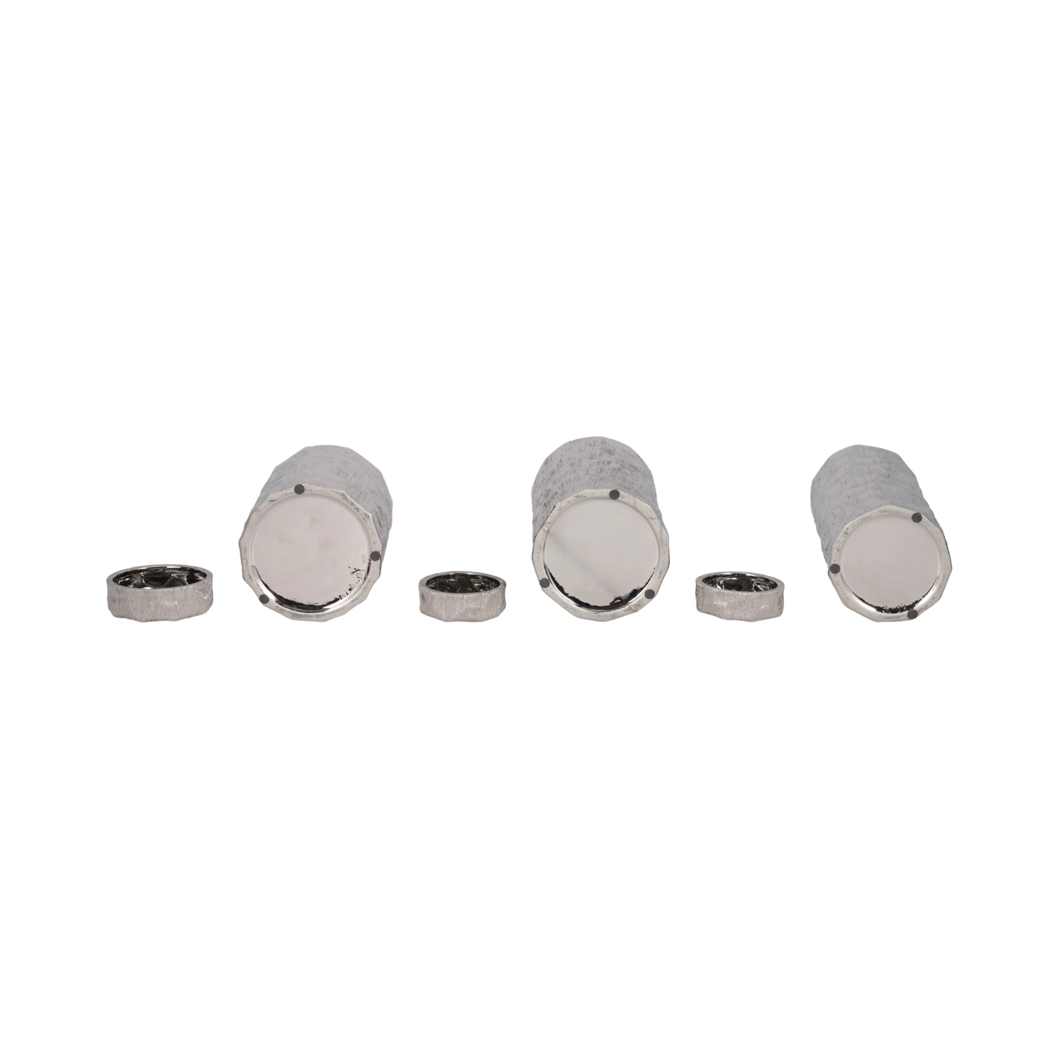 S/3 10/13/14" Anita Silver Ceramic Lidded Jars - Image 16