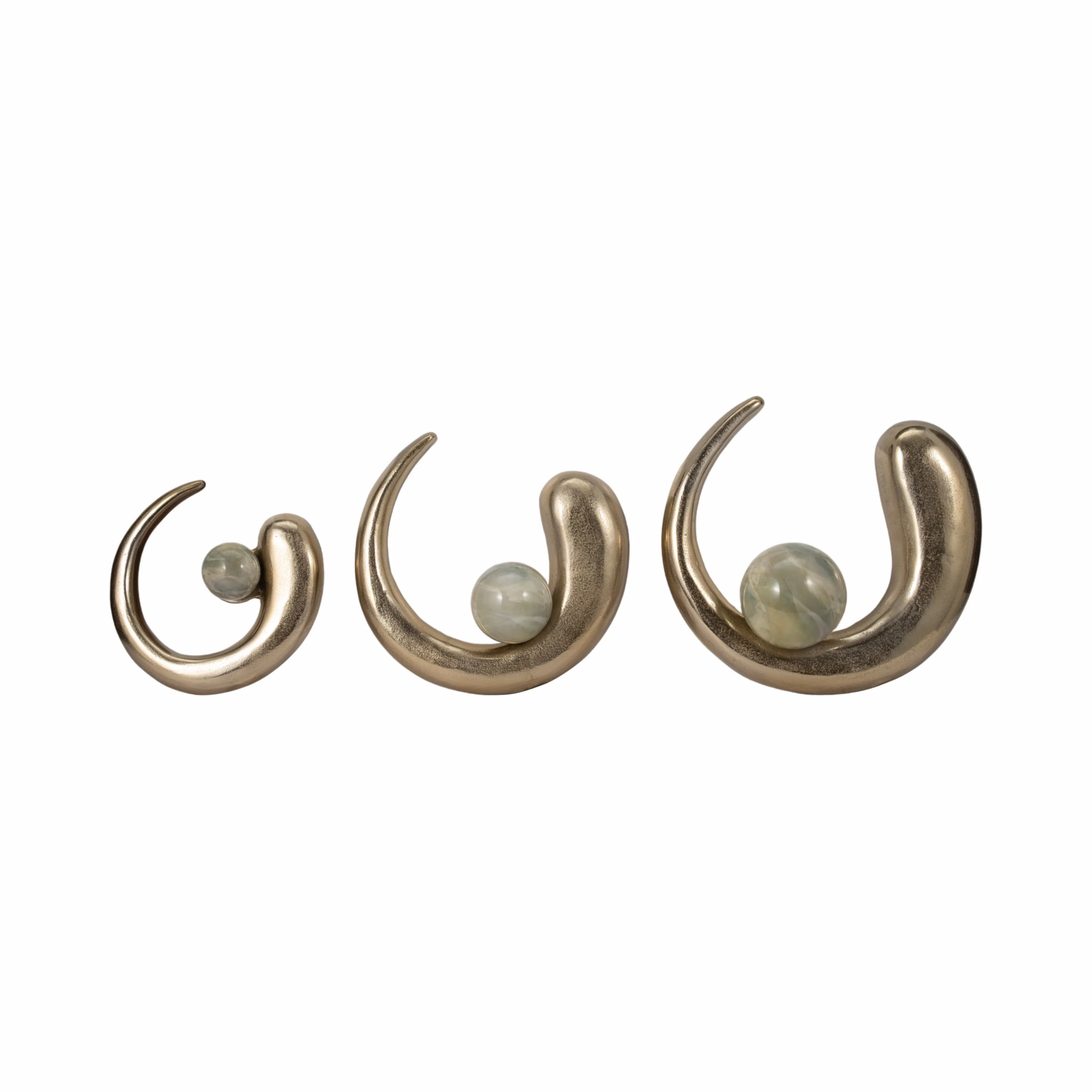 S/3 10/13/15" Amrita Gold Ring Wall Decor - Image 3