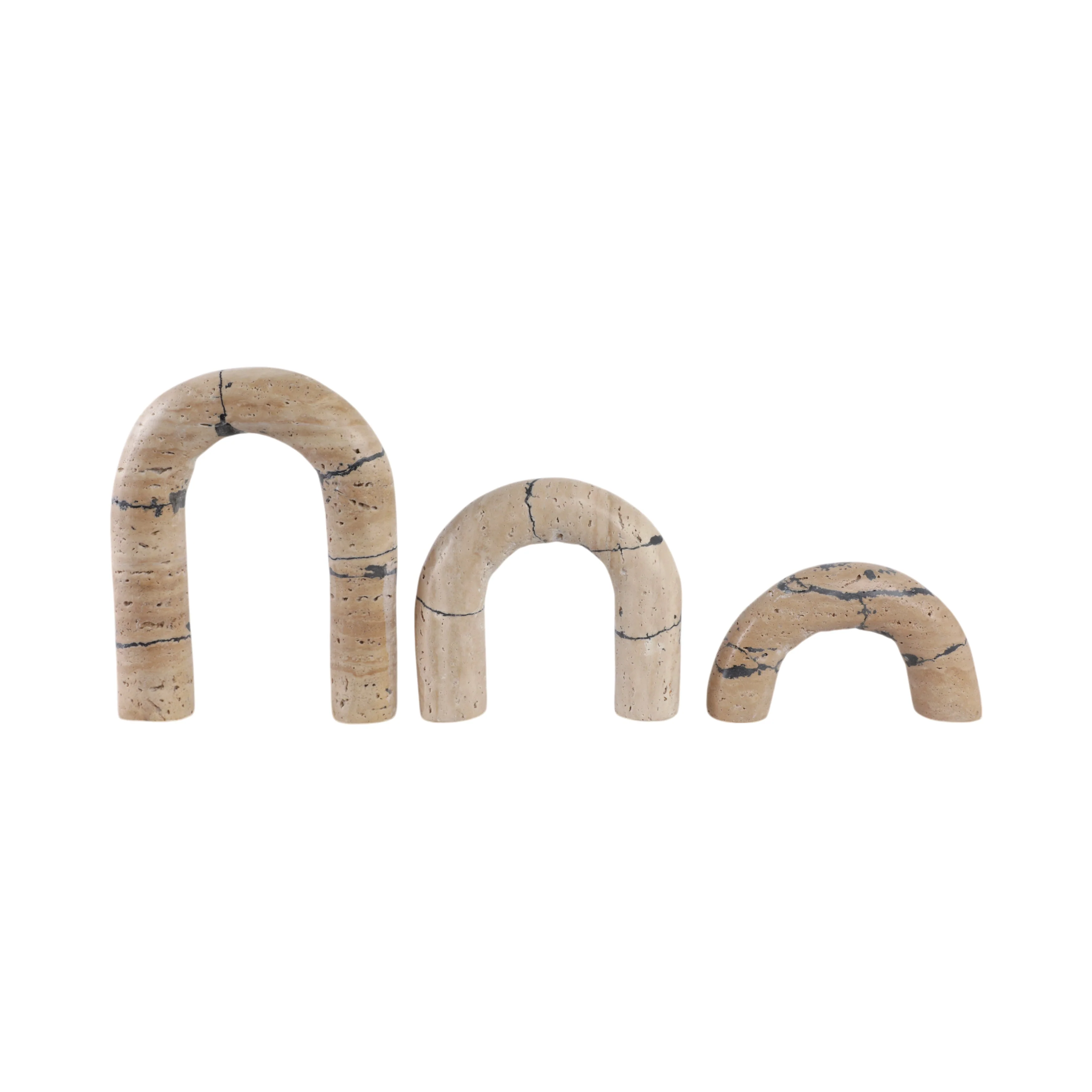 S/3 10" Gorda Crackle Travertine Arches - Image 7