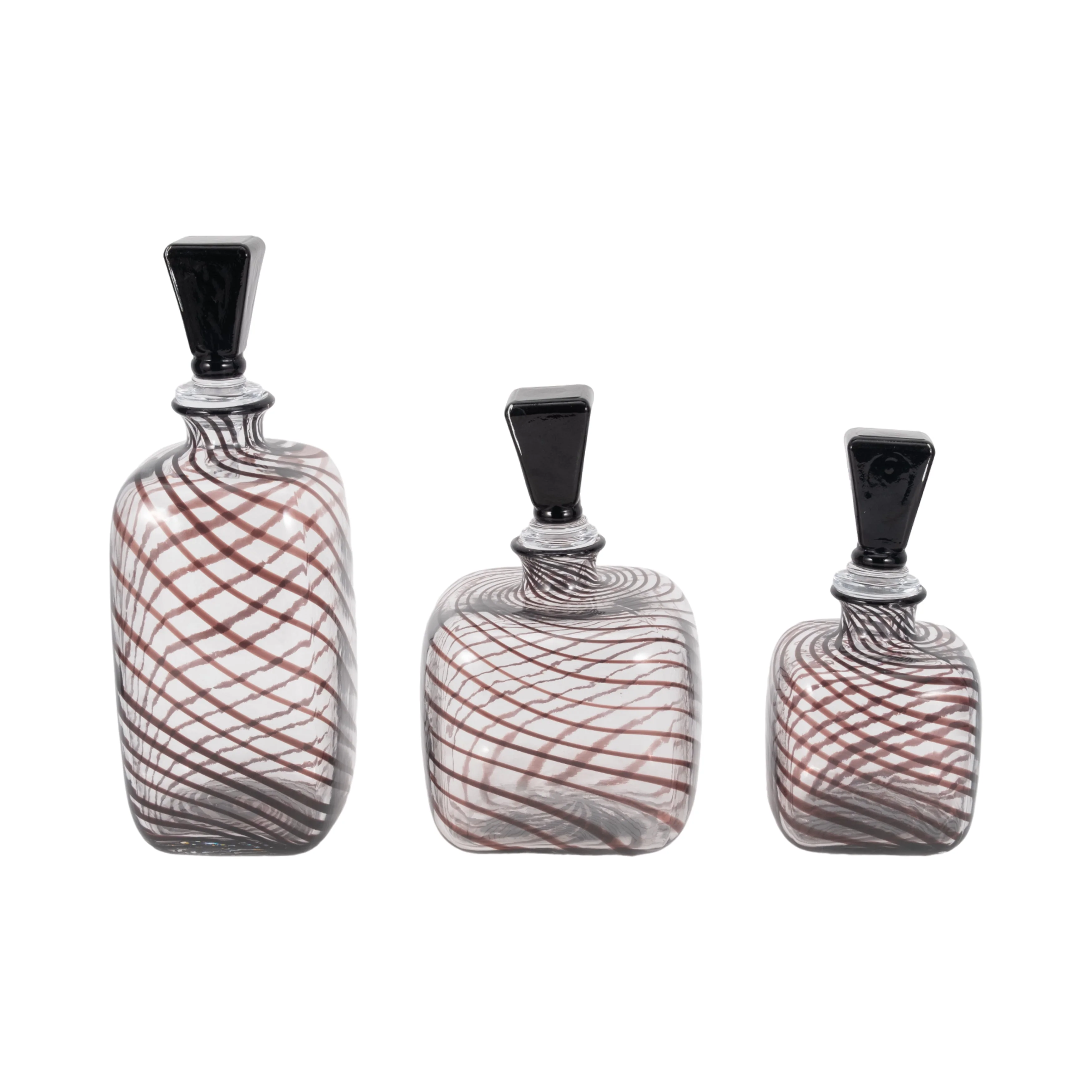 S/3 11/13/17" Lilou Art Glass Bottles W/ Stopper, - Image 10
