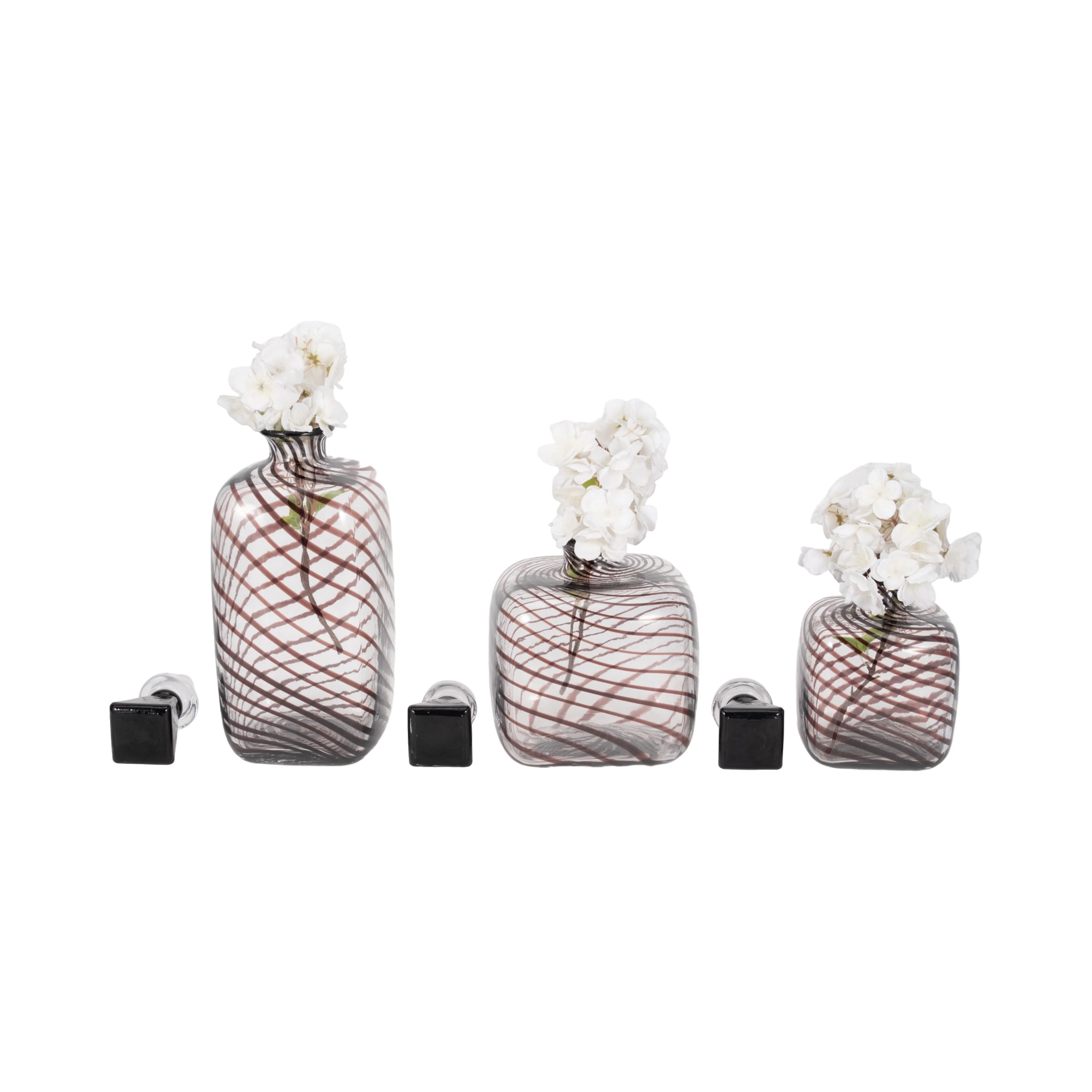 S/3 11/13/17" Lilou Art Glass Bottles W/ Stopper, - Image 11