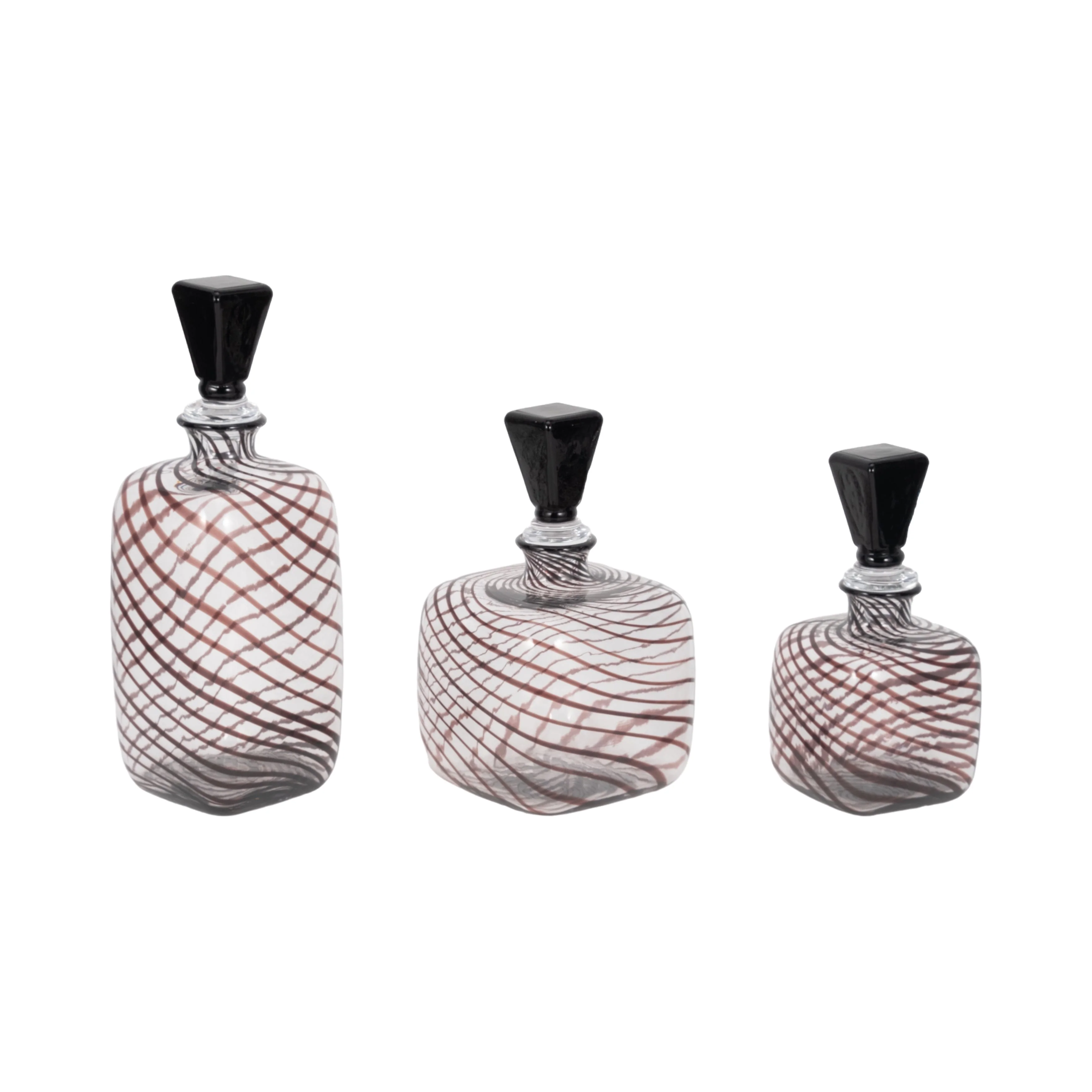 S/3 11/13/17" Lilou Art Glass Bottles W/ Stopper, - Image 12
