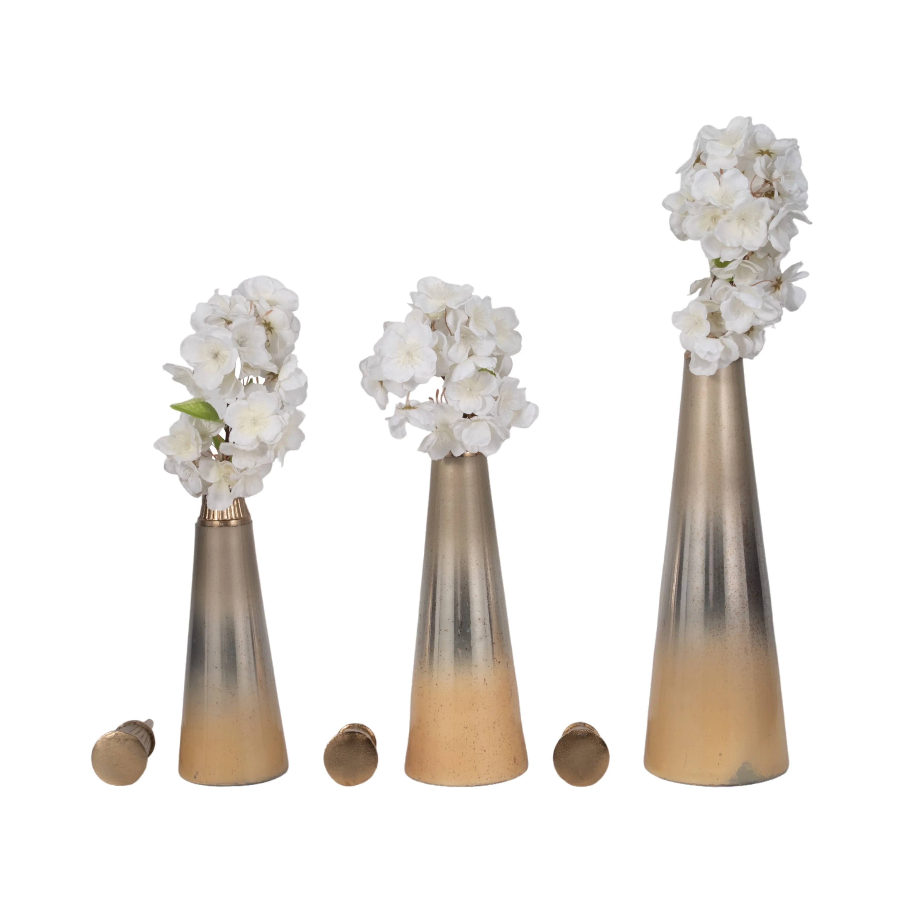 S/3 13/16/20" Tanet Metallic Glass Bottles - Image 12