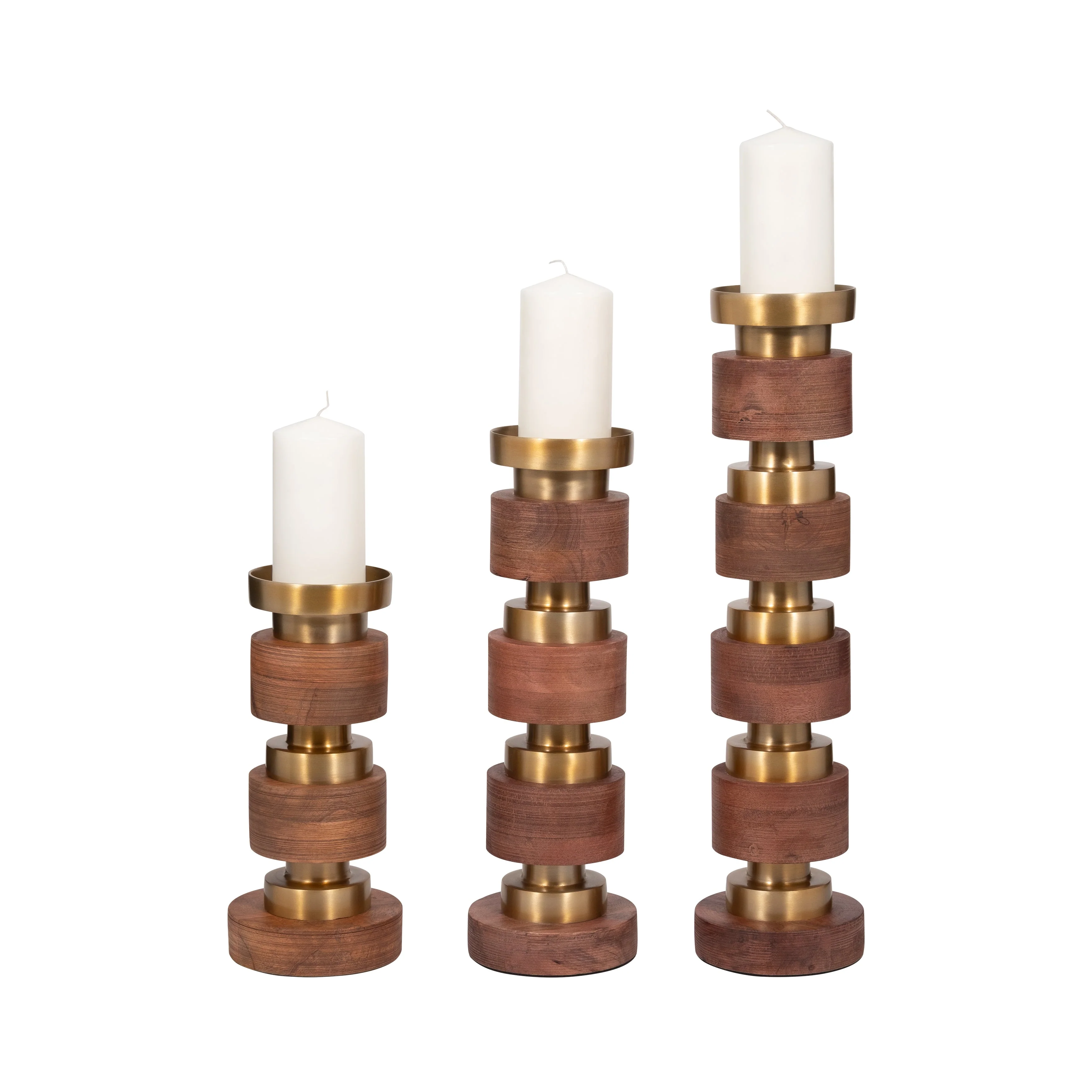S/3 13/17/22" Hollis Wood Candle Sticks, Brown - Image 11