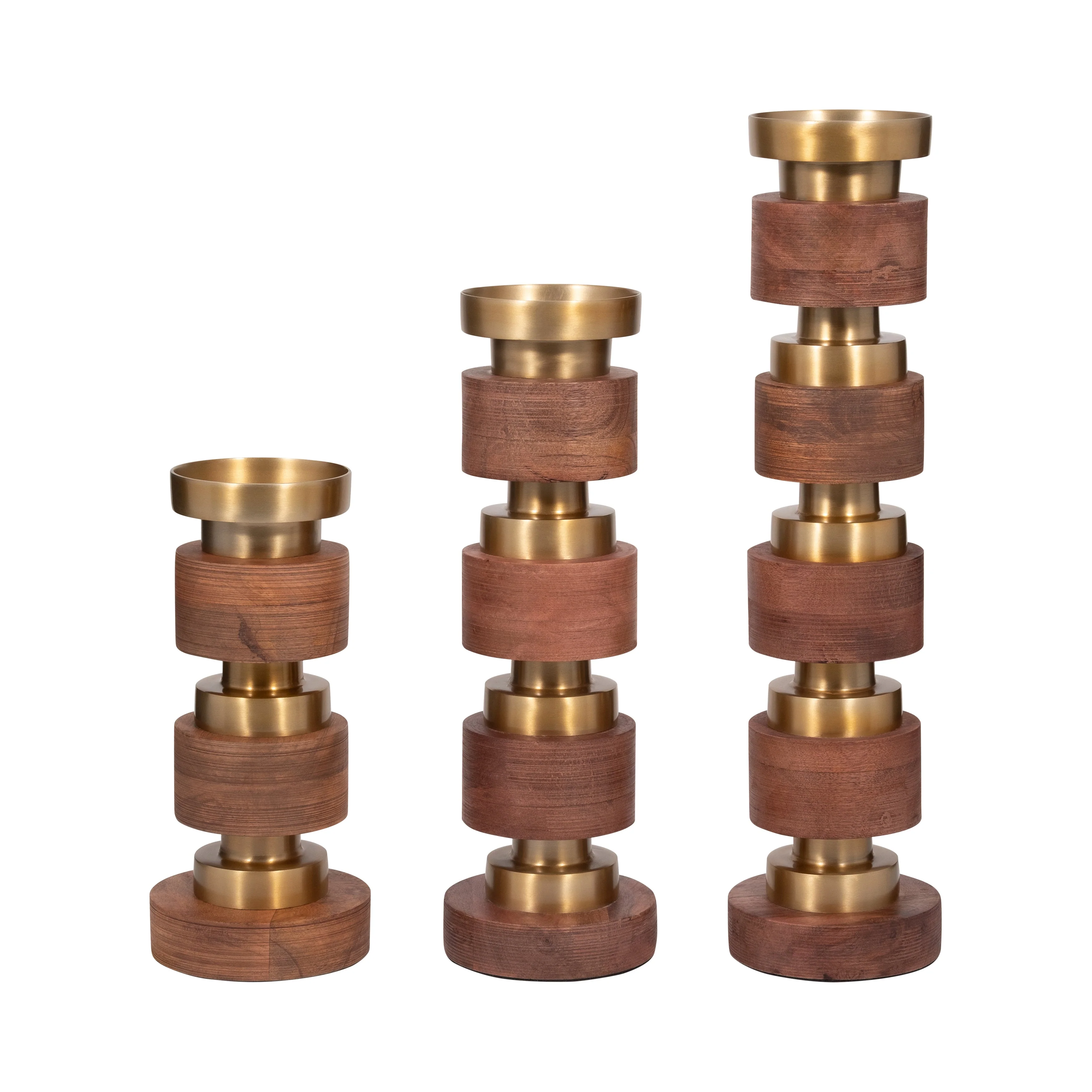 S/3 13/17/22" Hollis Wood Candle Sticks, Brown - Image 12