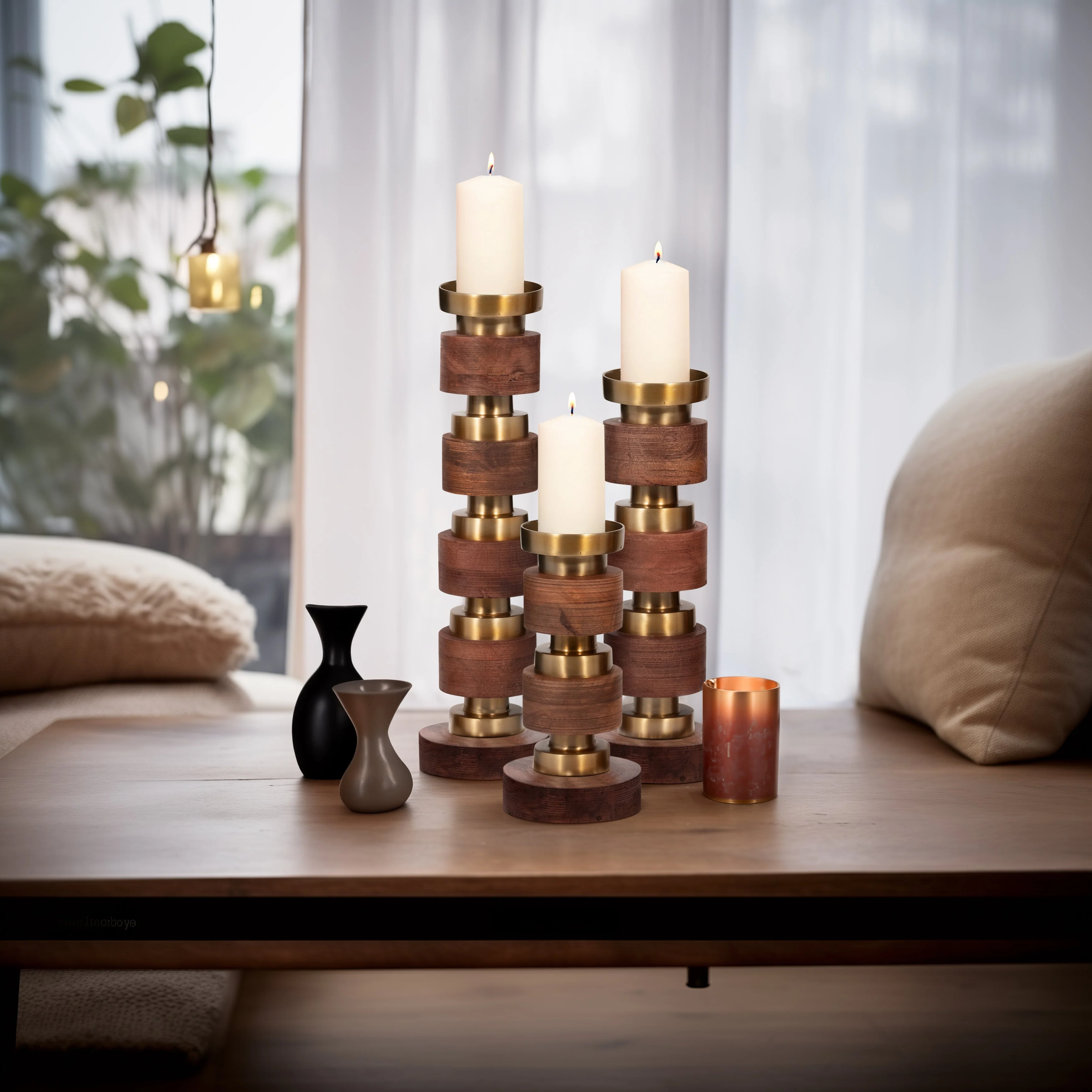 S/3 13/17/22" Hollis Wood Candle Sticks, Brown - Image 18