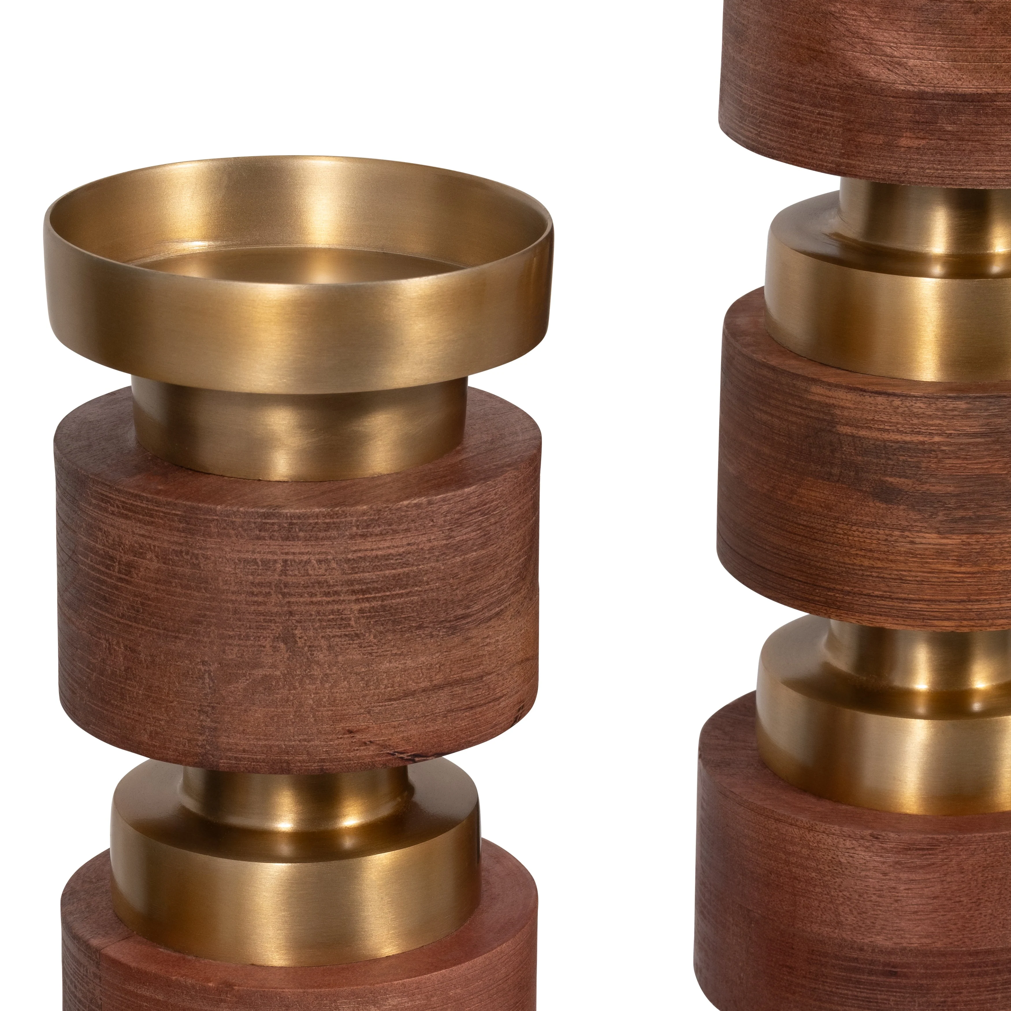 S/3 13/17/22" Hollis Wood Candle Sticks, Brown - Image 4