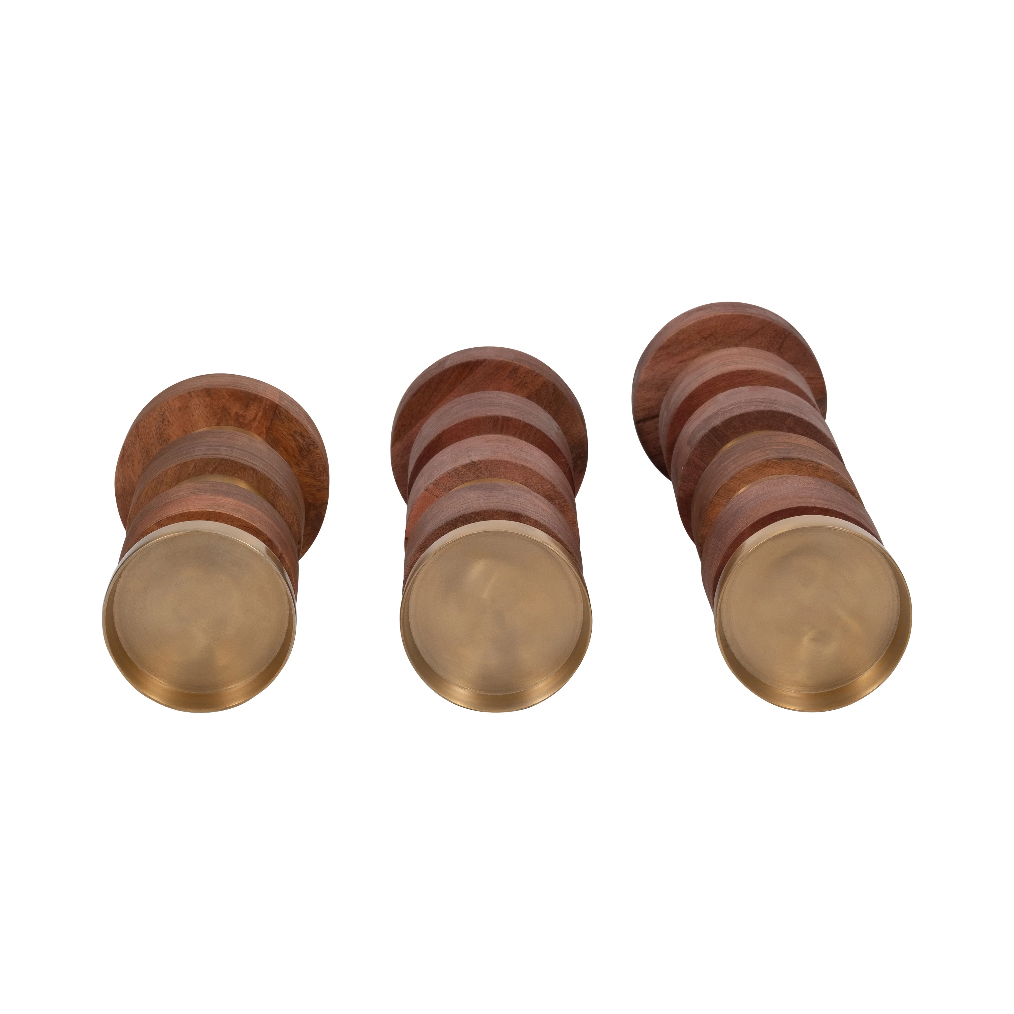 S/3 13/17/22" Hollis Wood Candle Sticks, Brown - Image 5