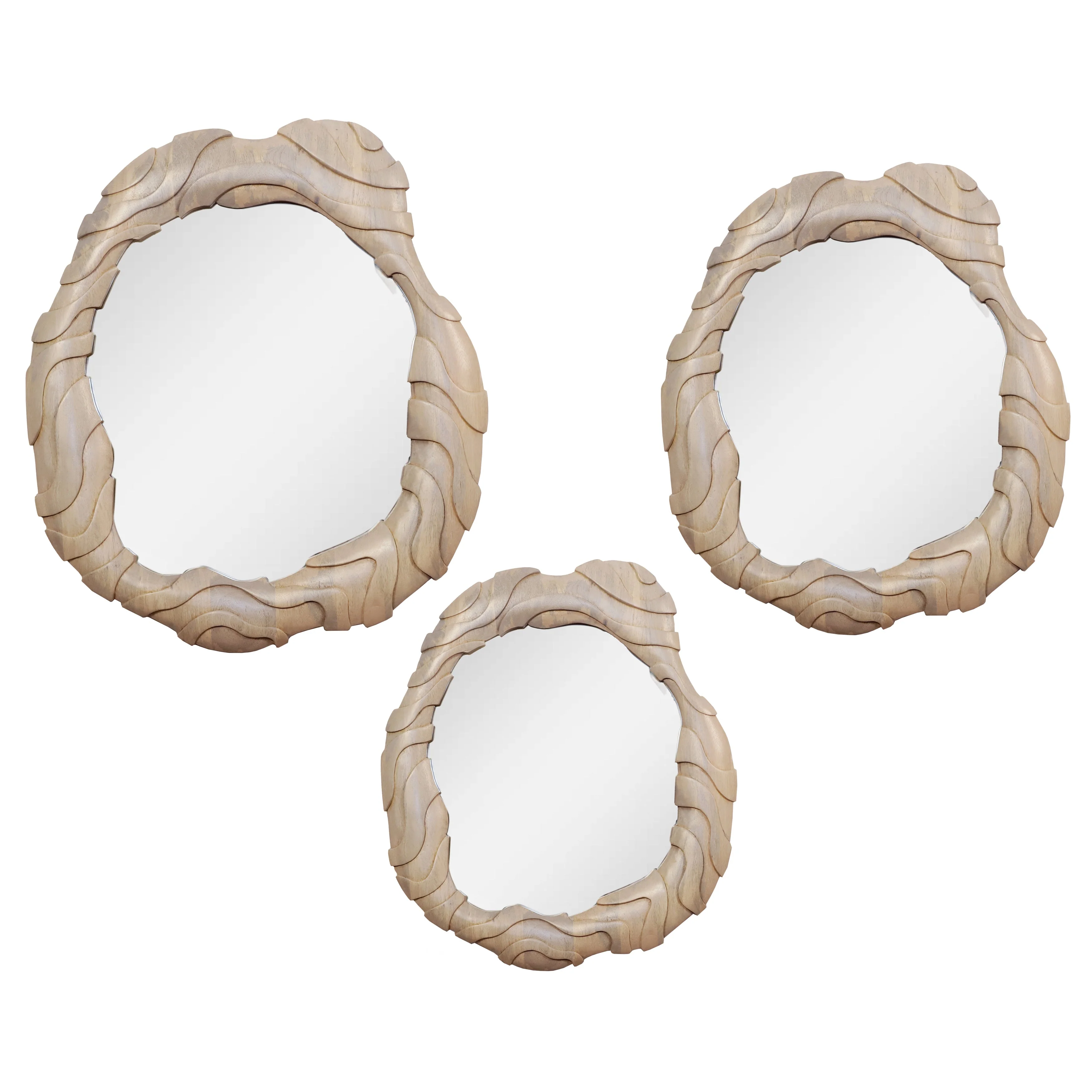 S/3 16/20/26"tiberius Wd Carved Dimensional Mirror - Image 3