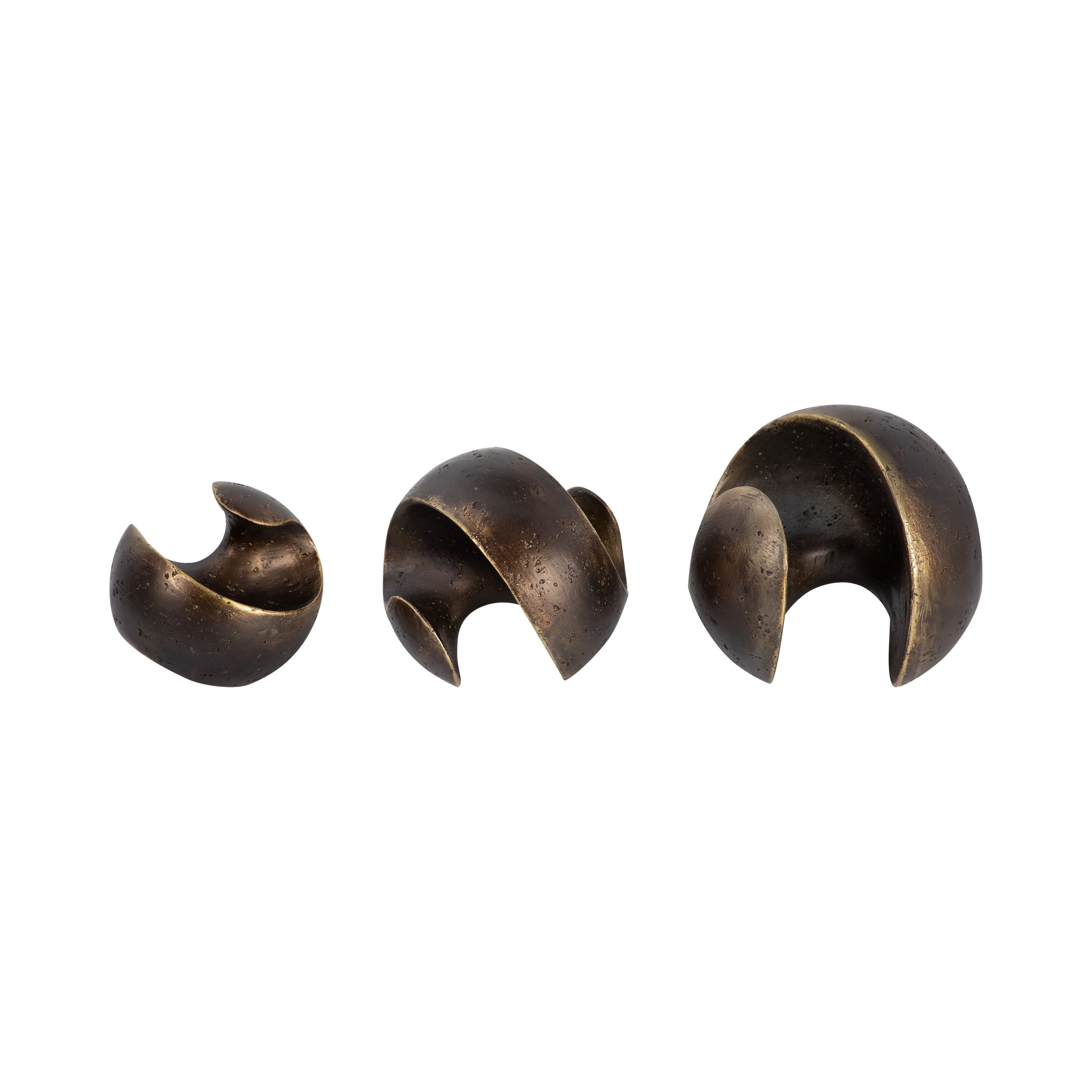 S/3 4/5/6" Kismet Spiral Deco Spheres, Bronze - Image 11