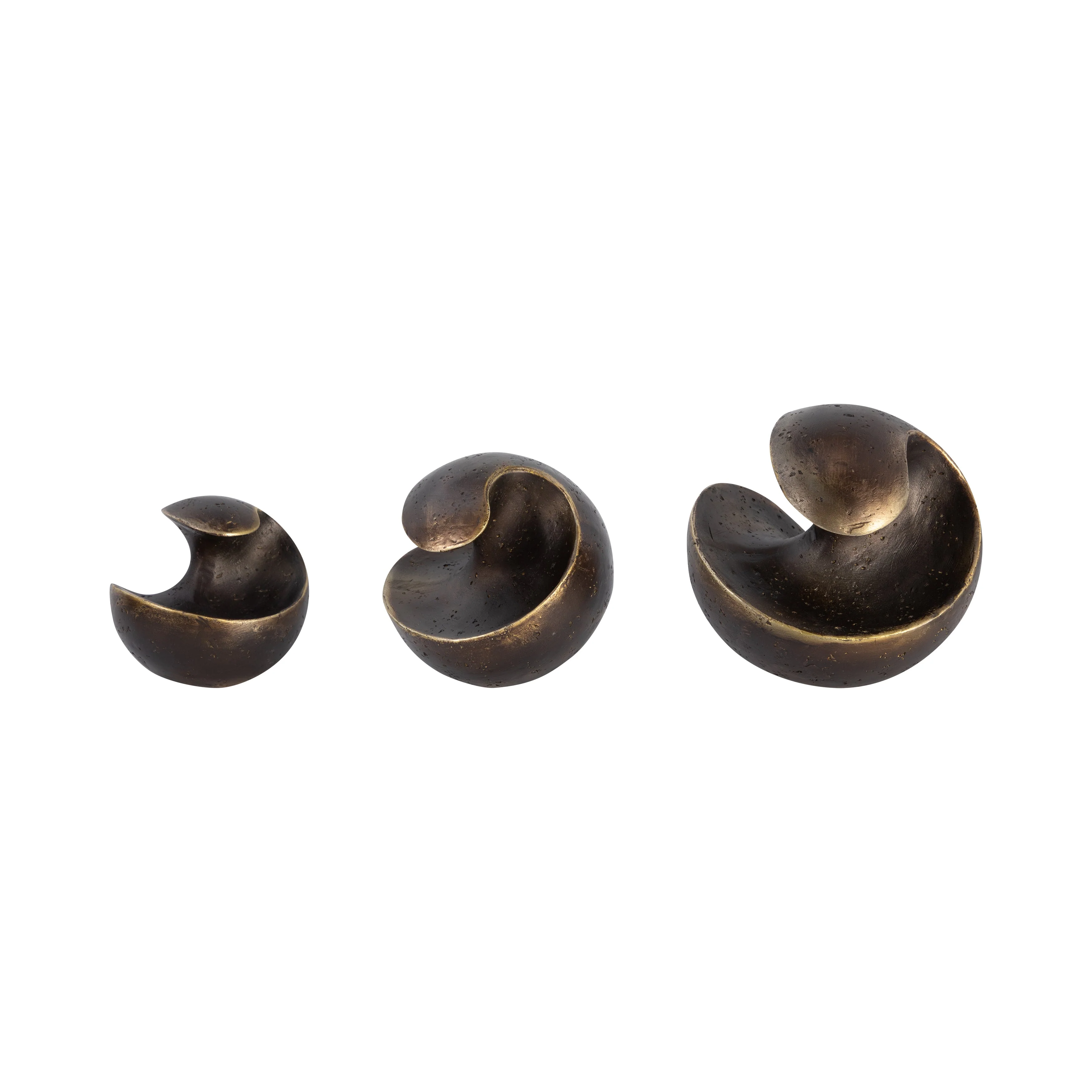 S/3 4/5/6" Kismet Spiral Deco Spheres, Bronze - Image 12