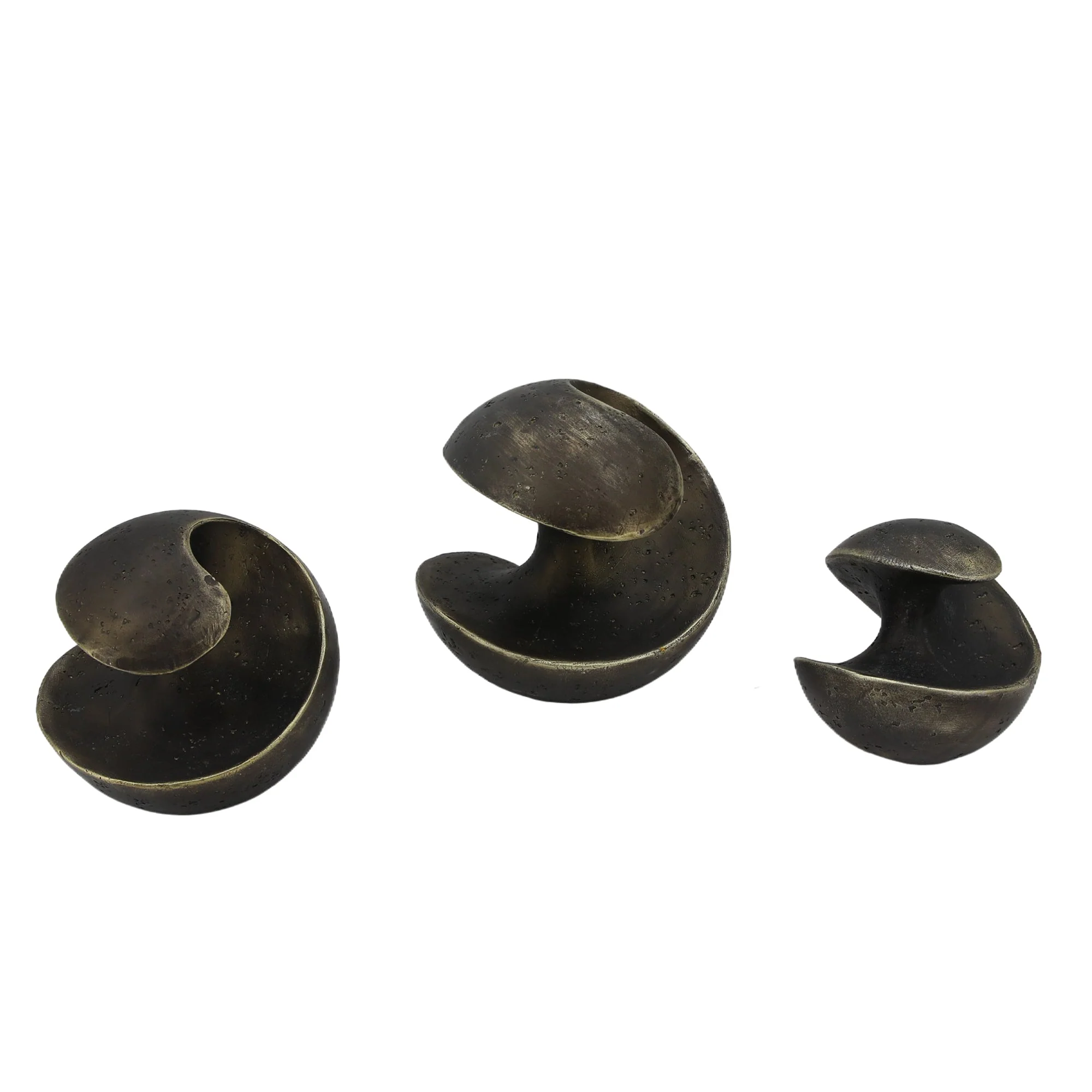 S/3 4/5/6" Kismet Spiral Deco Spheres, Bronze - Image 2