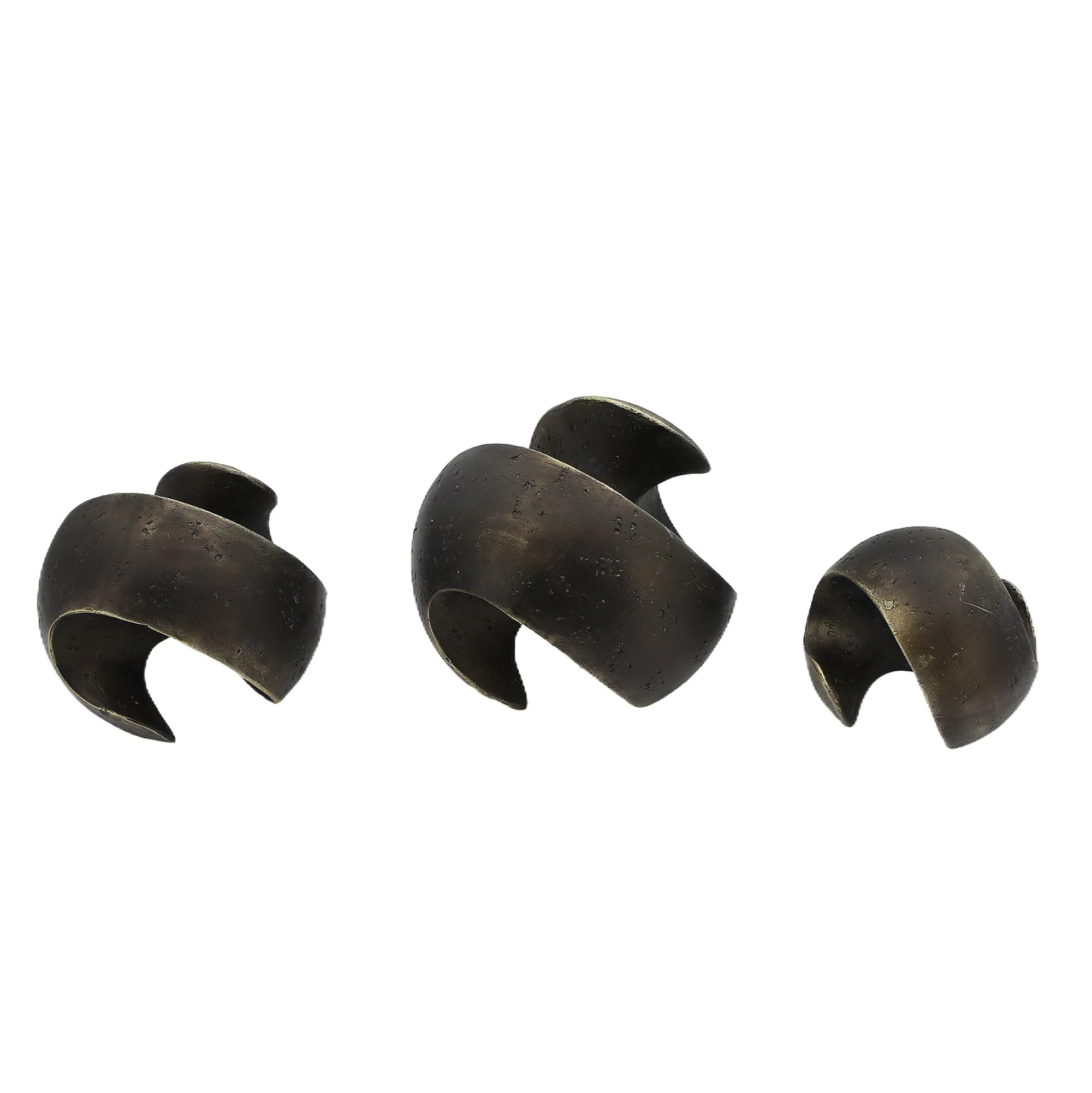 S/3 4/5/6" Kismet Spiral Deco Spheres, Bronze - Image 3