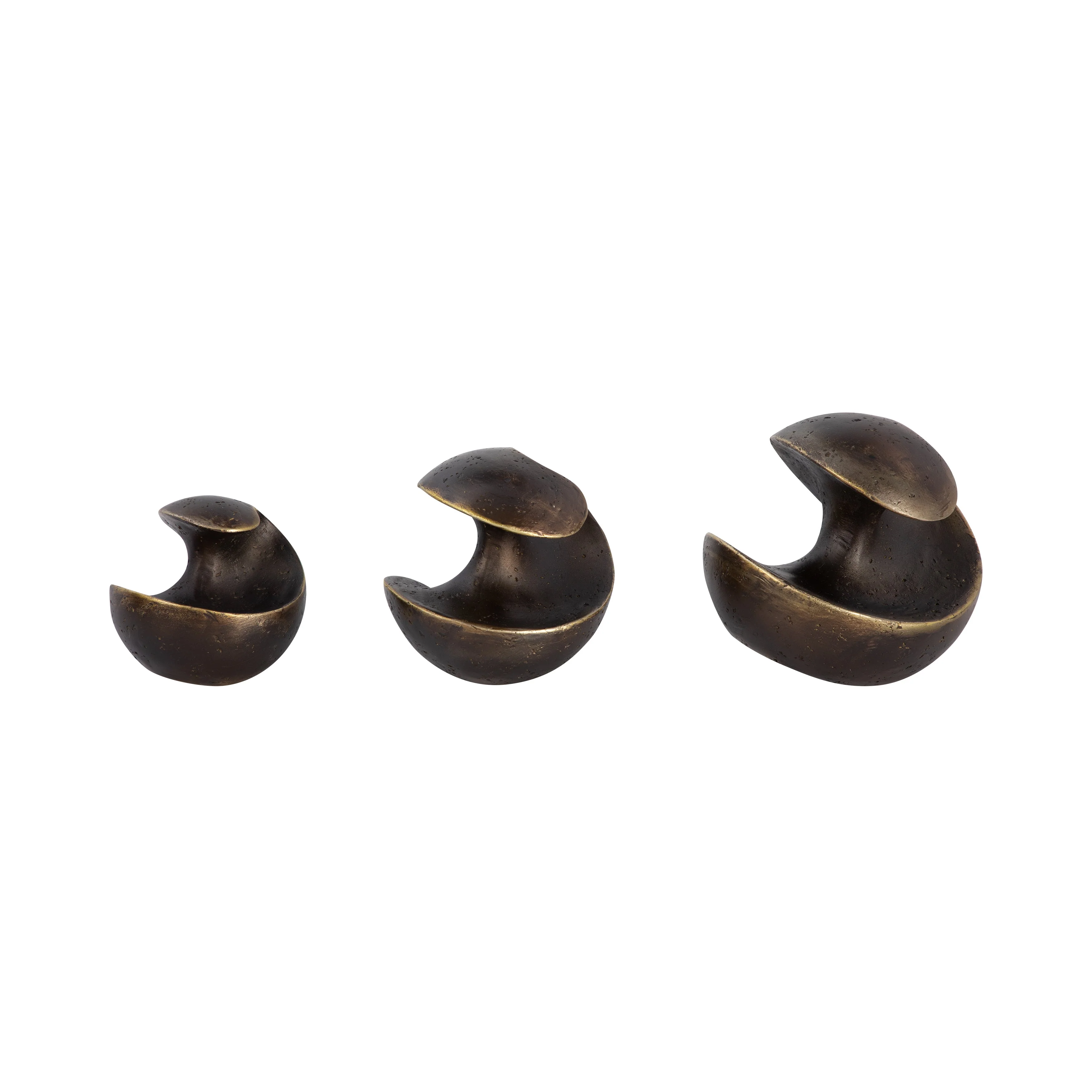 S/3 4/5/6" Kismet Spiral Deco Spheres, Bronze - Image 7