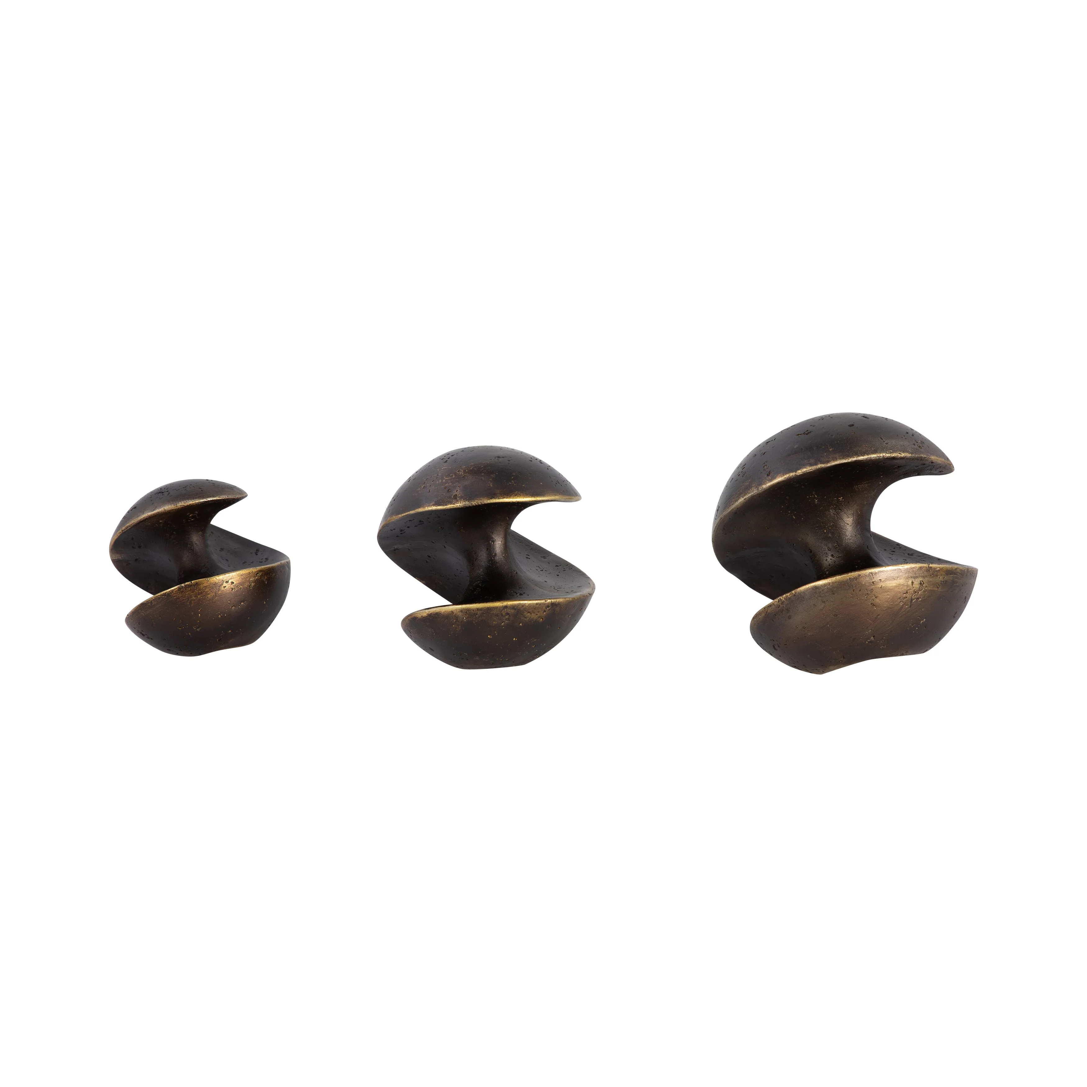 S/3 4/5/6" Kismet Spiral Deco Spheres, Bronze - Image 8