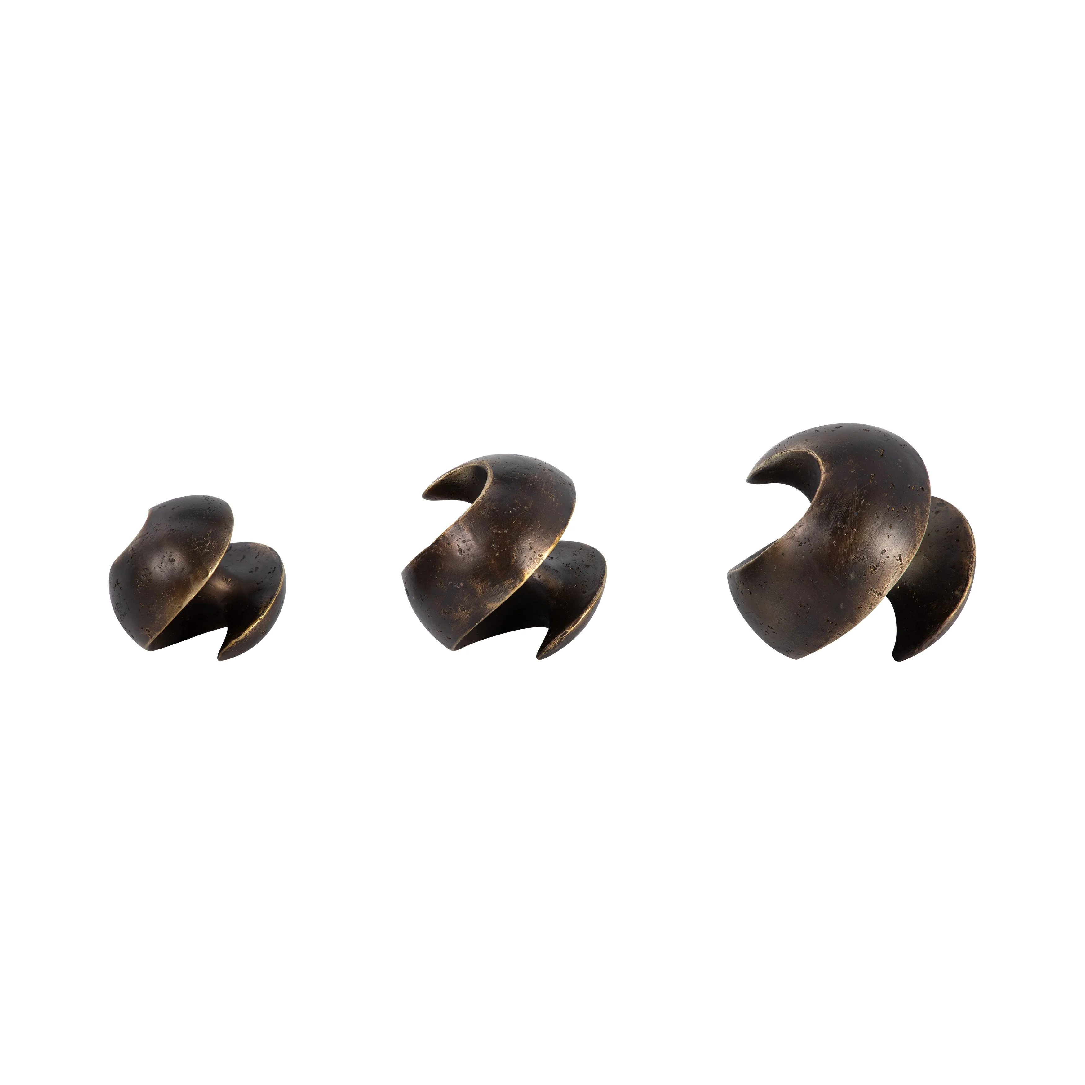 S/3 4/5/6" Kismet Spiral Deco Spheres, Bronze - Image 9