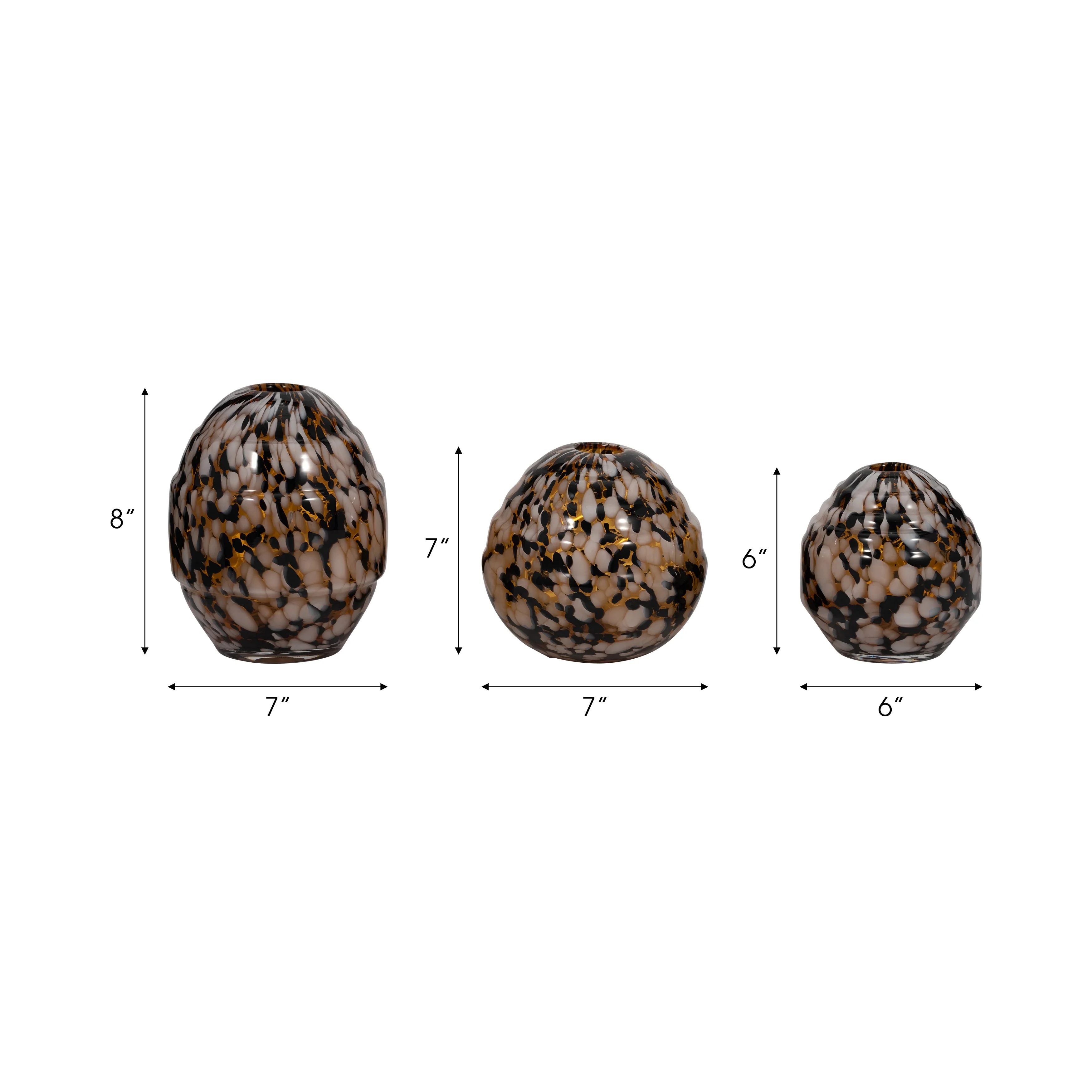 S/3 6/7/8" Dara Amber Specked Vases - Image 9