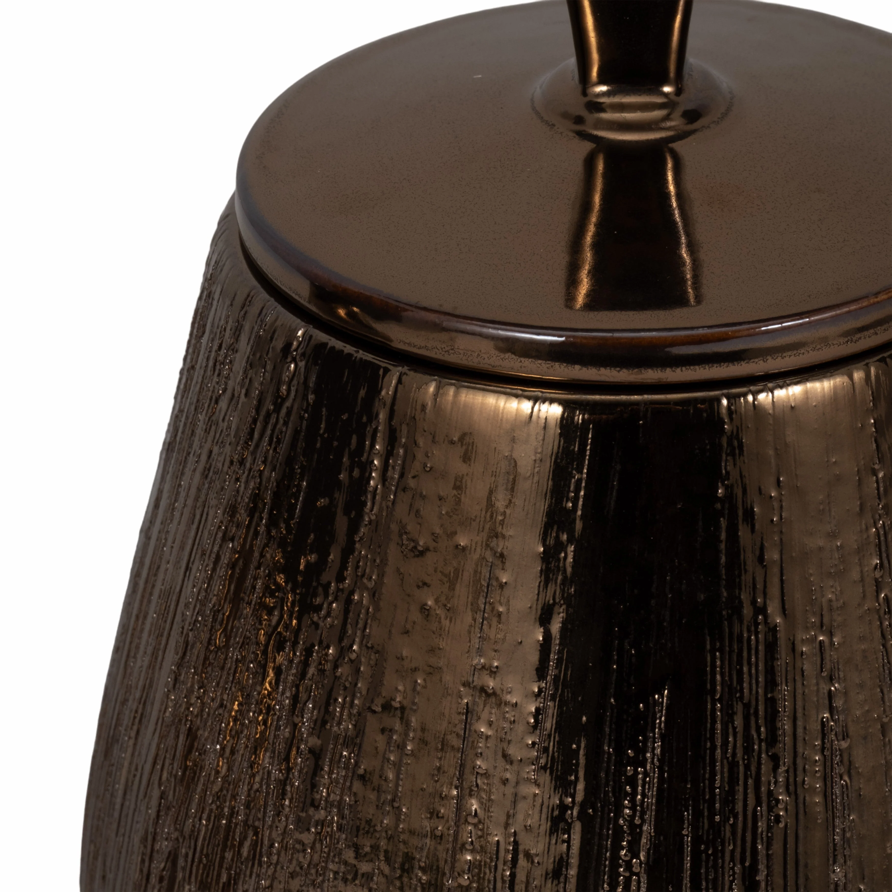 S/3 7/9/11" Tiziano Ceramic Bronze Jars - Image 5