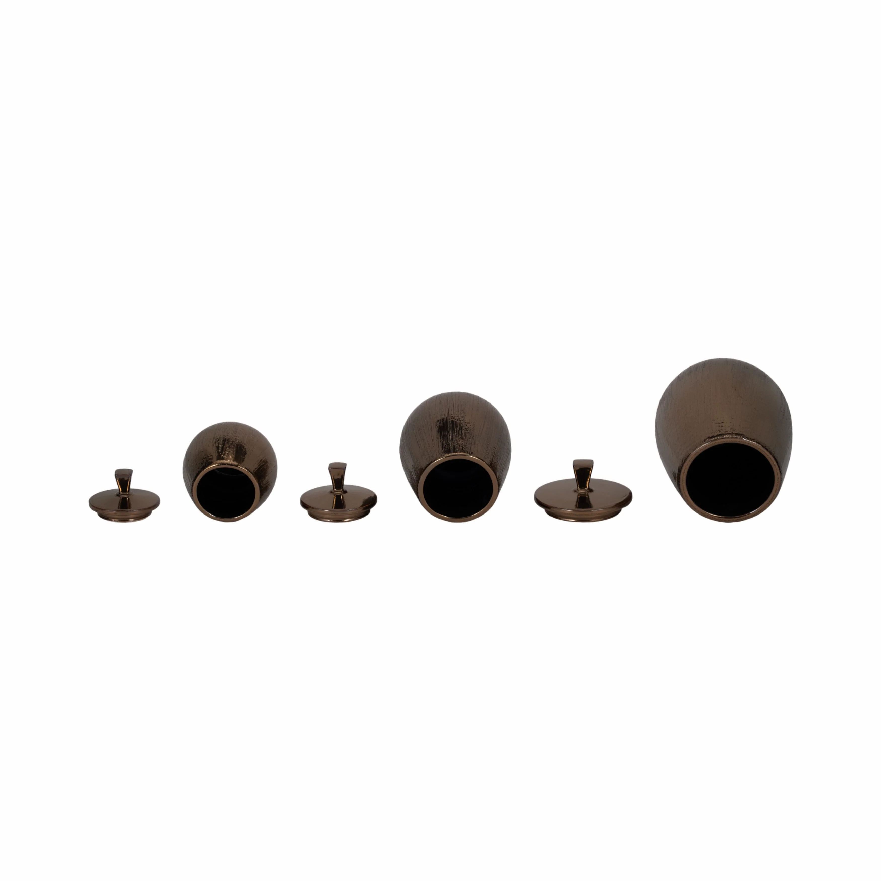S/3 7/9/11" Tiziano Ceramic Bronze Jars - Image 6