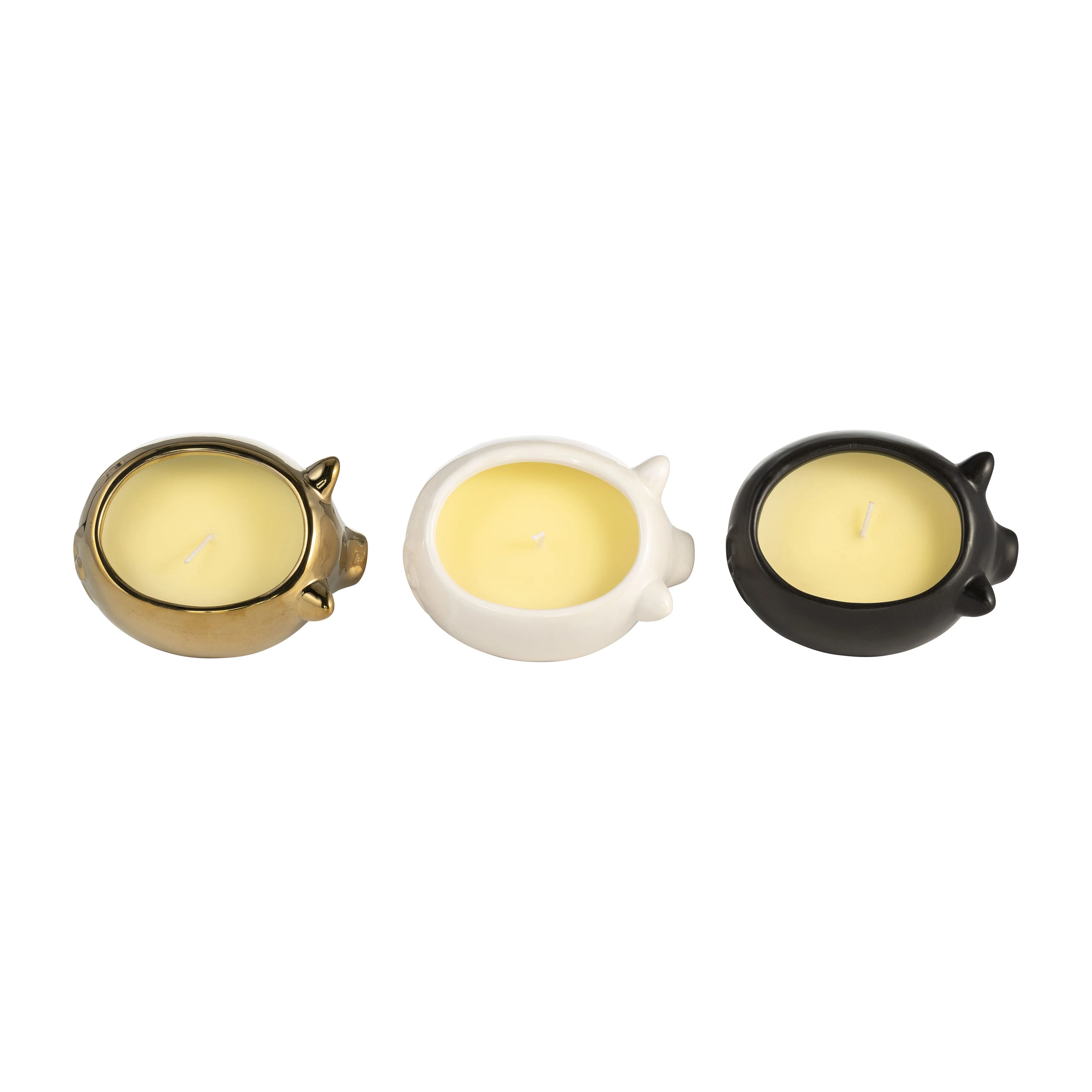 S/3 7" 9 Oz Vanilla Sandalwood Pig Candle, Multi - Image 14