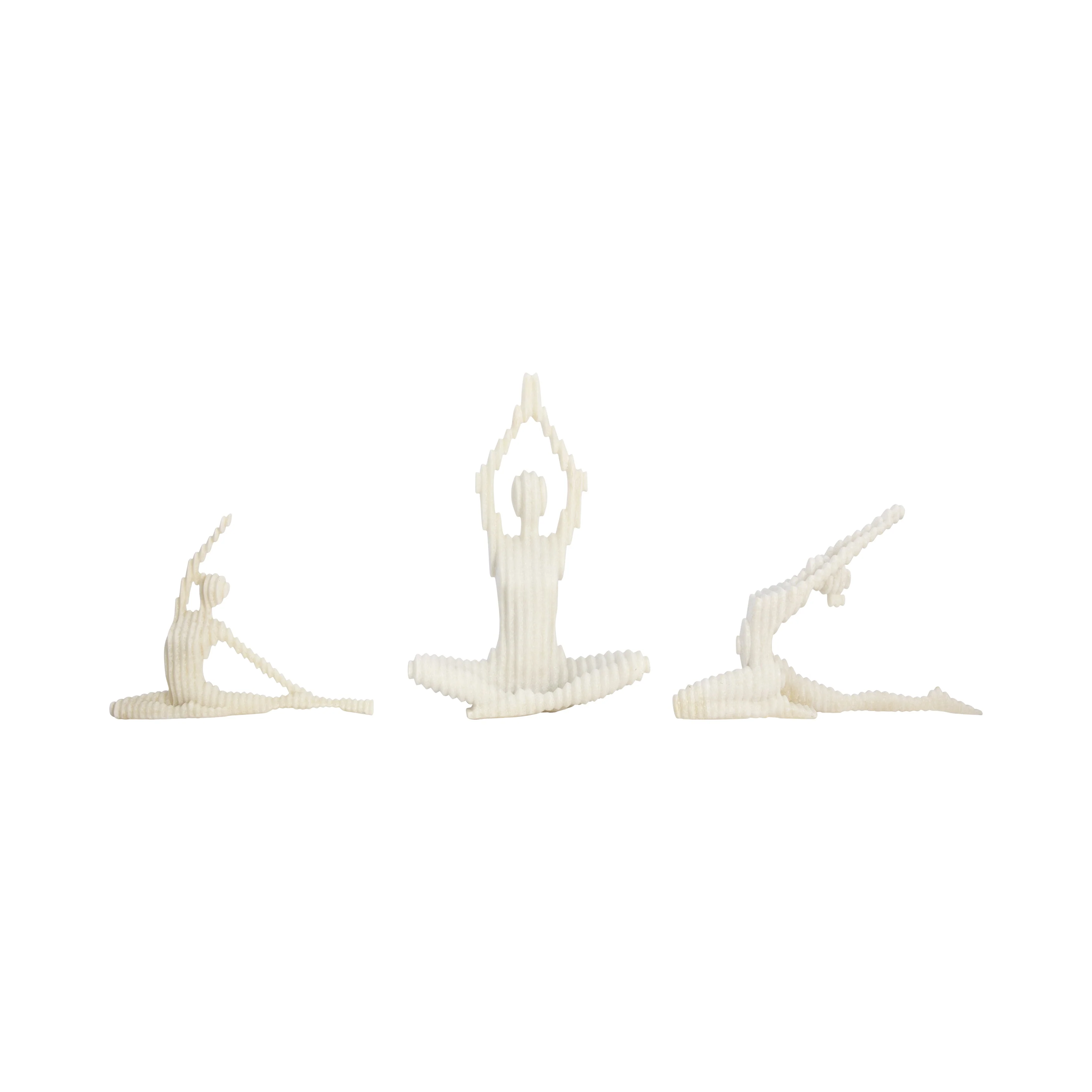 S/3 9/10/16" Ketsora Yoga Statuary, White - Image 11