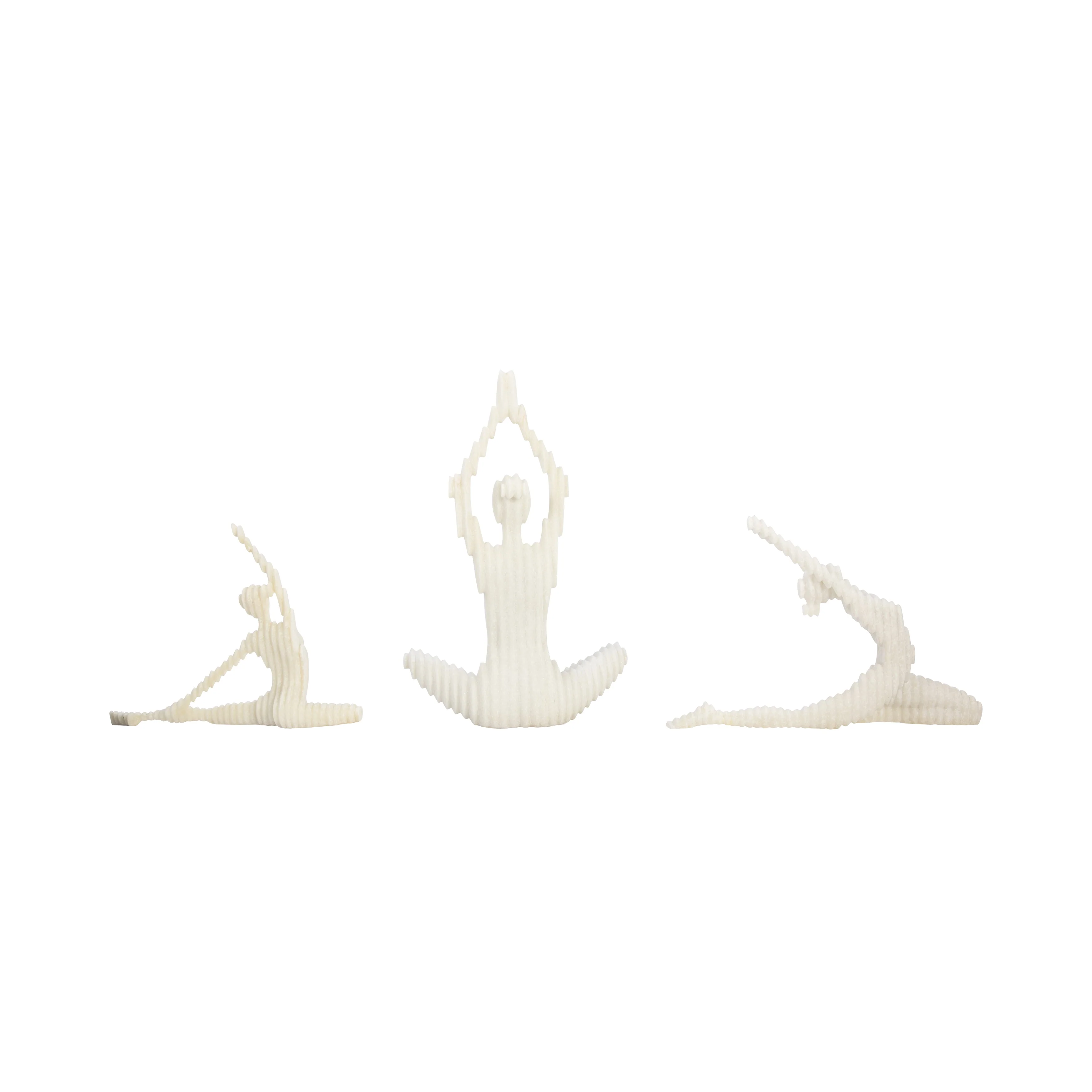 S/3 9/10/16" Ketsora Yoga Statuary, White - Image 14