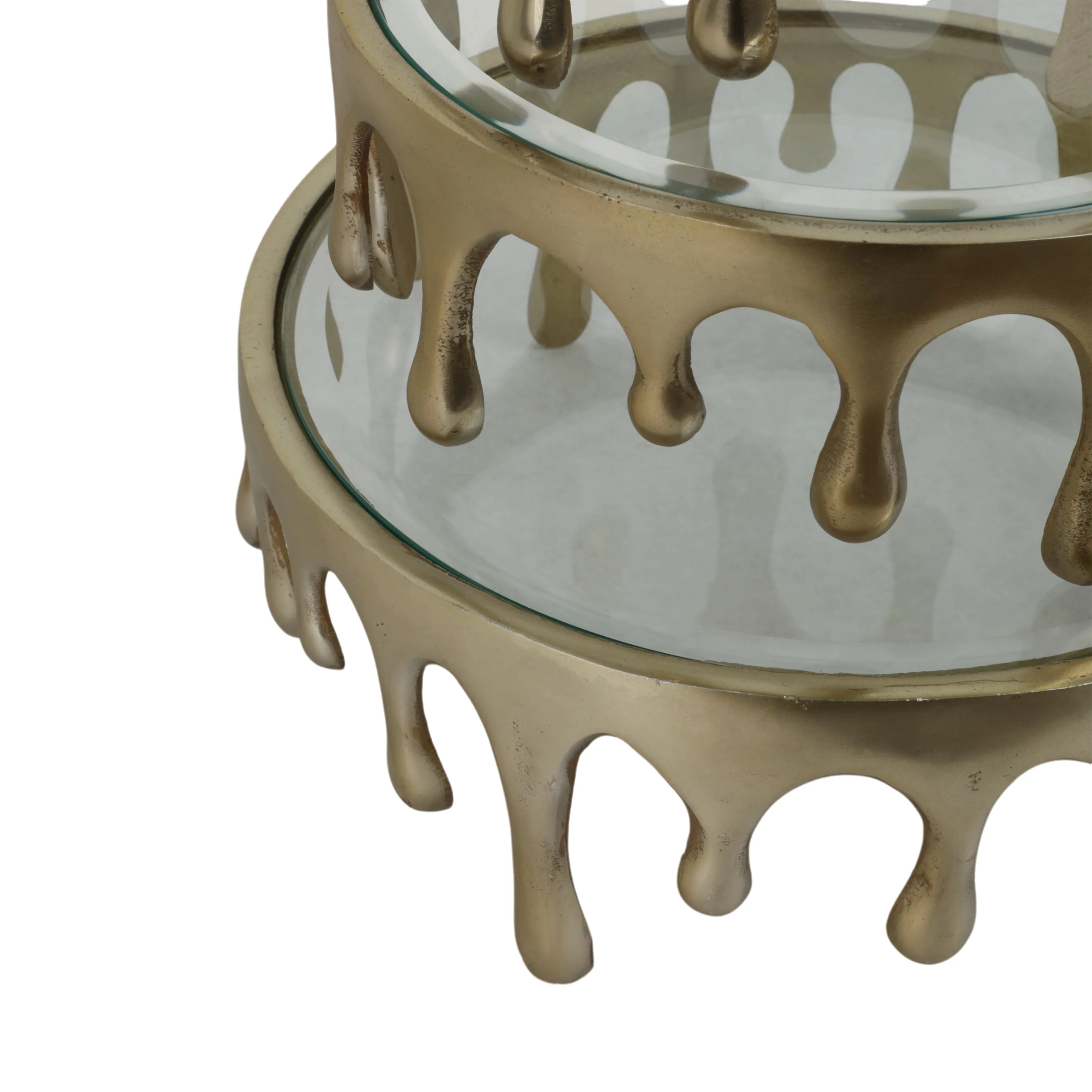 S/3 9/12/14" Nevis Glass And Aluminum Risers - Image 7