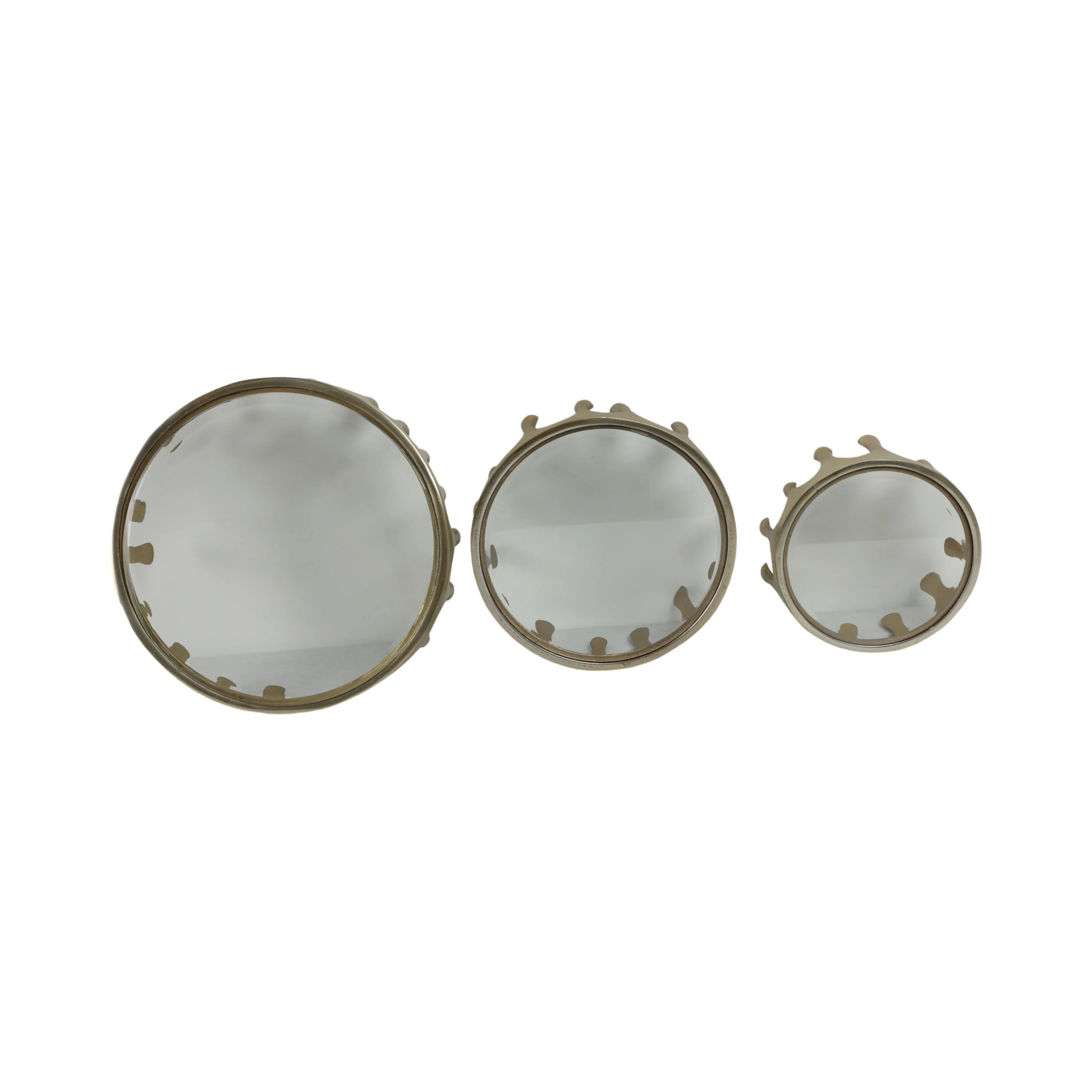 S/3 9/12/14" Nevis Glass And Aluminum Risers - Image 9