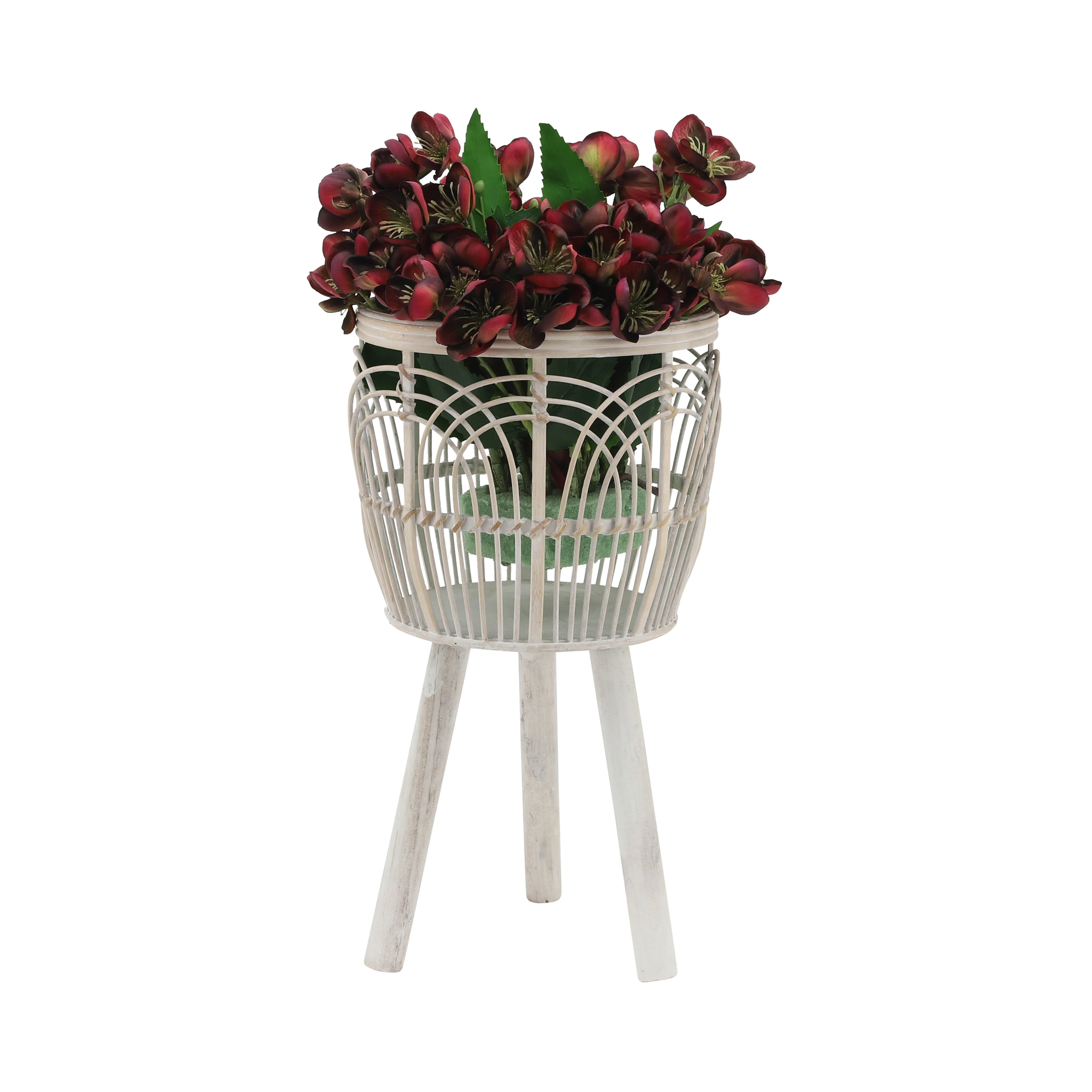 S/3 Bamboo Planters 11/13/15", White - Image 4