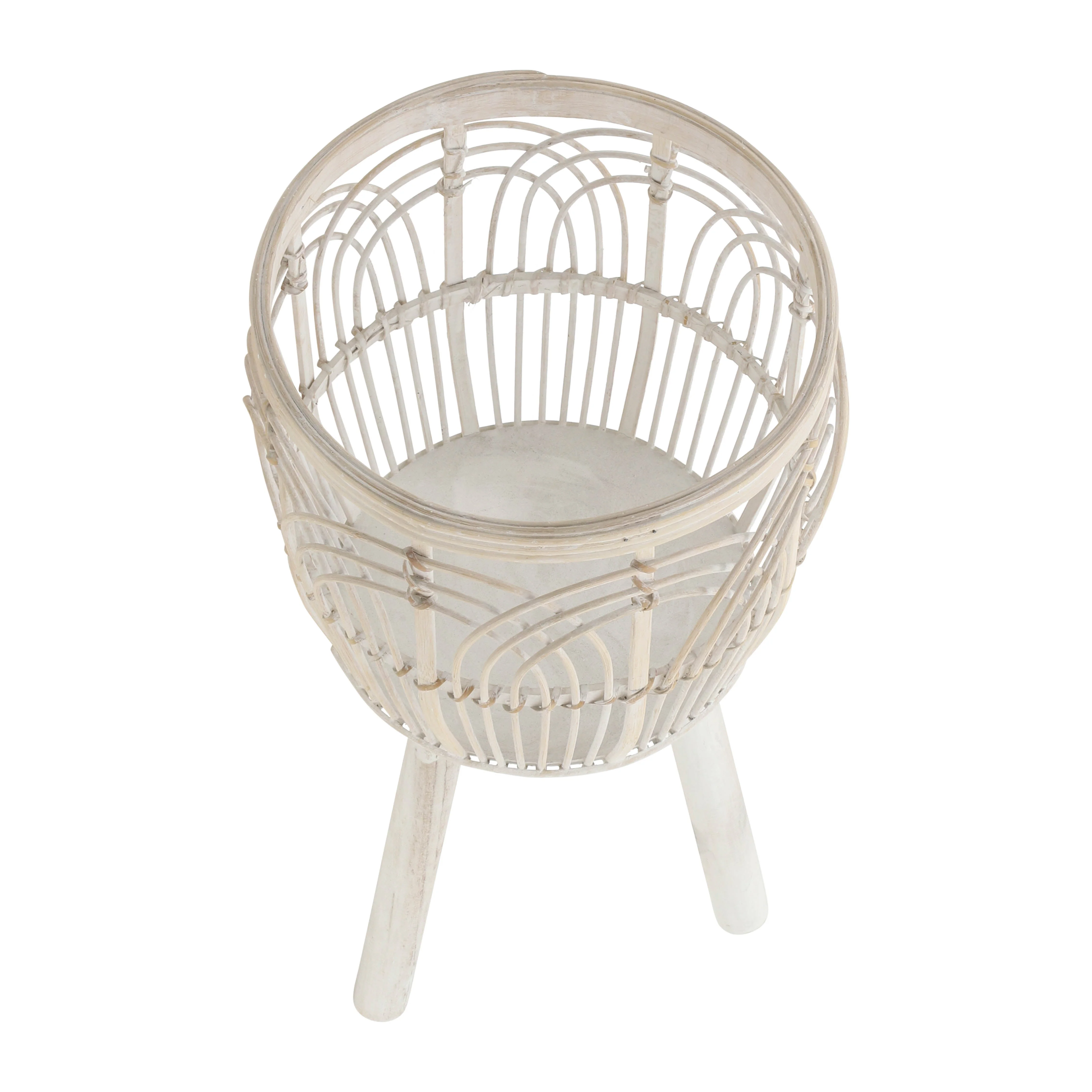 S/3 Bamboo Planters 11/13/15", White - Image 5