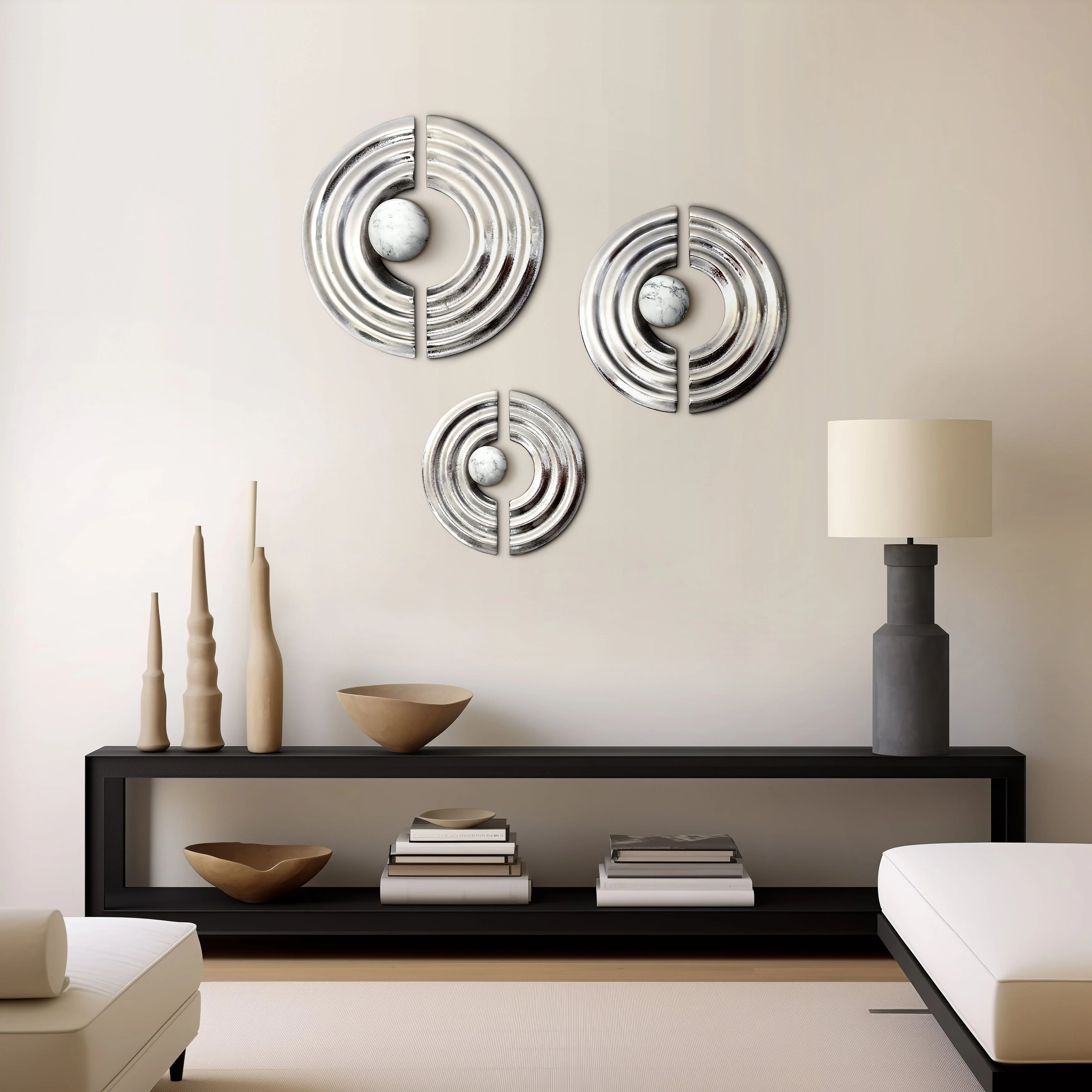 S/3 Leza 12/15/18" Silver Ring Wall Decor - Image 18