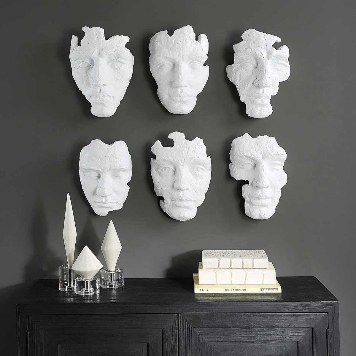 Self-Portrait Wall Decor, White, S/6 - Image 2