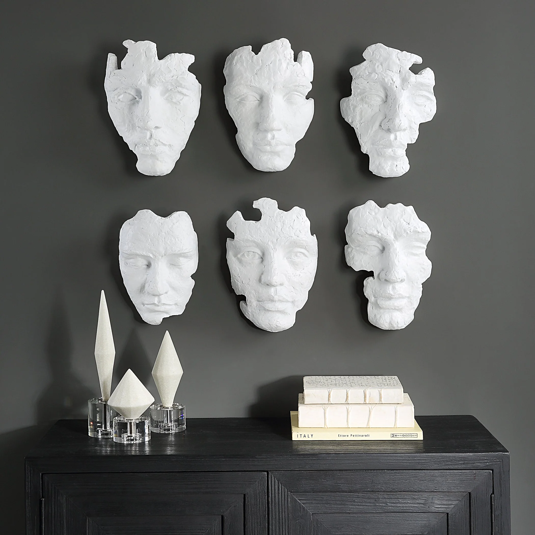 Self-Portrait Wall Decor, White, S/6 - Image 4