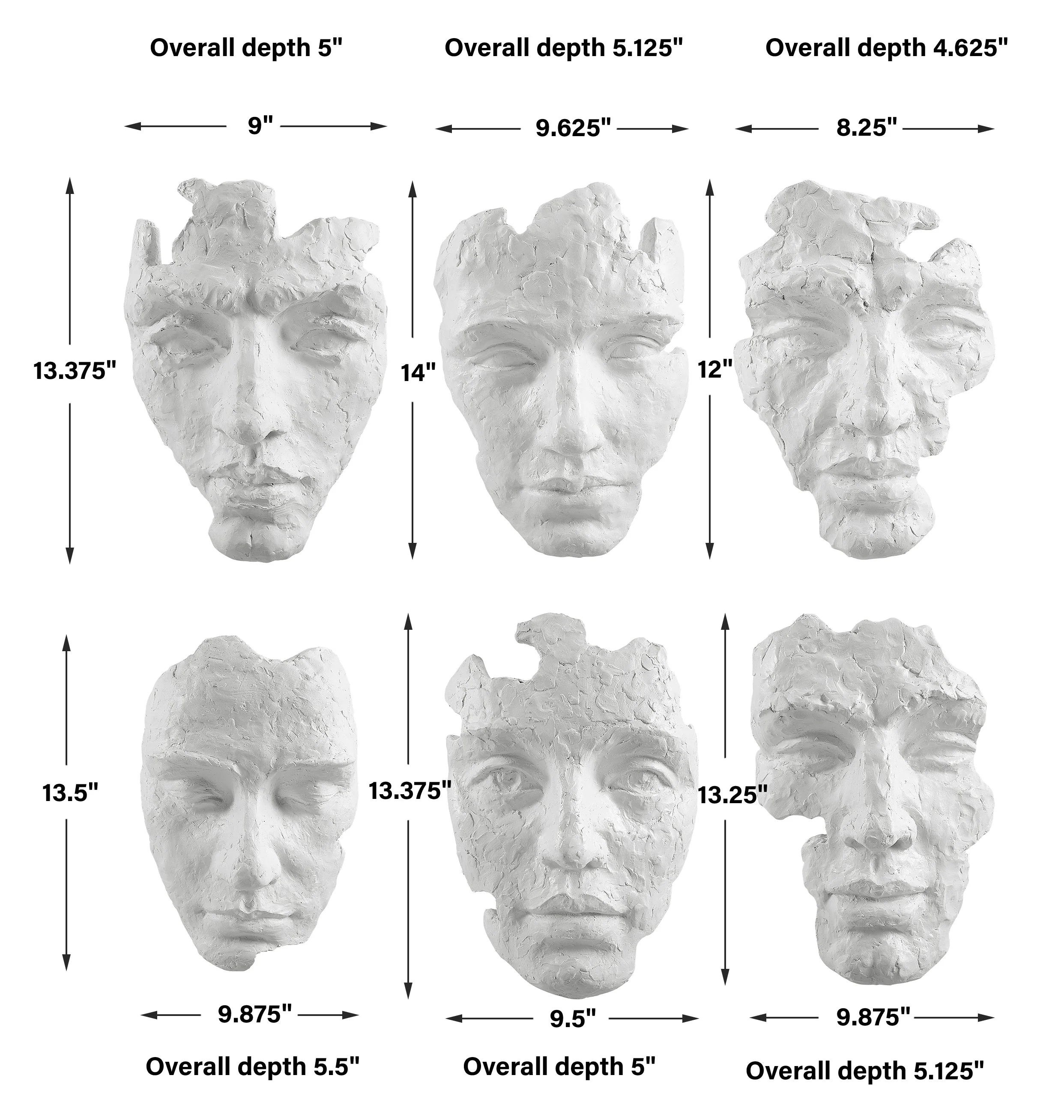 Self-Portrait Wall Decor, White, S/6 - Image 5